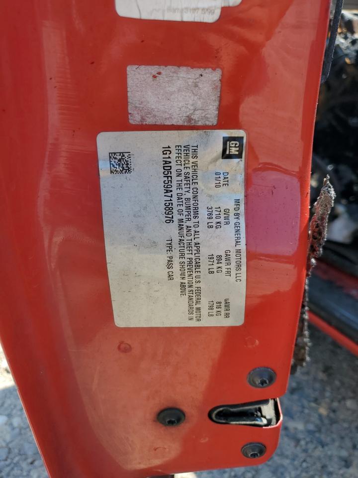 2010 Chevrolet Cobalt 1Lt VIN: 1G1AD5F59A7158976 Lot: 62807134