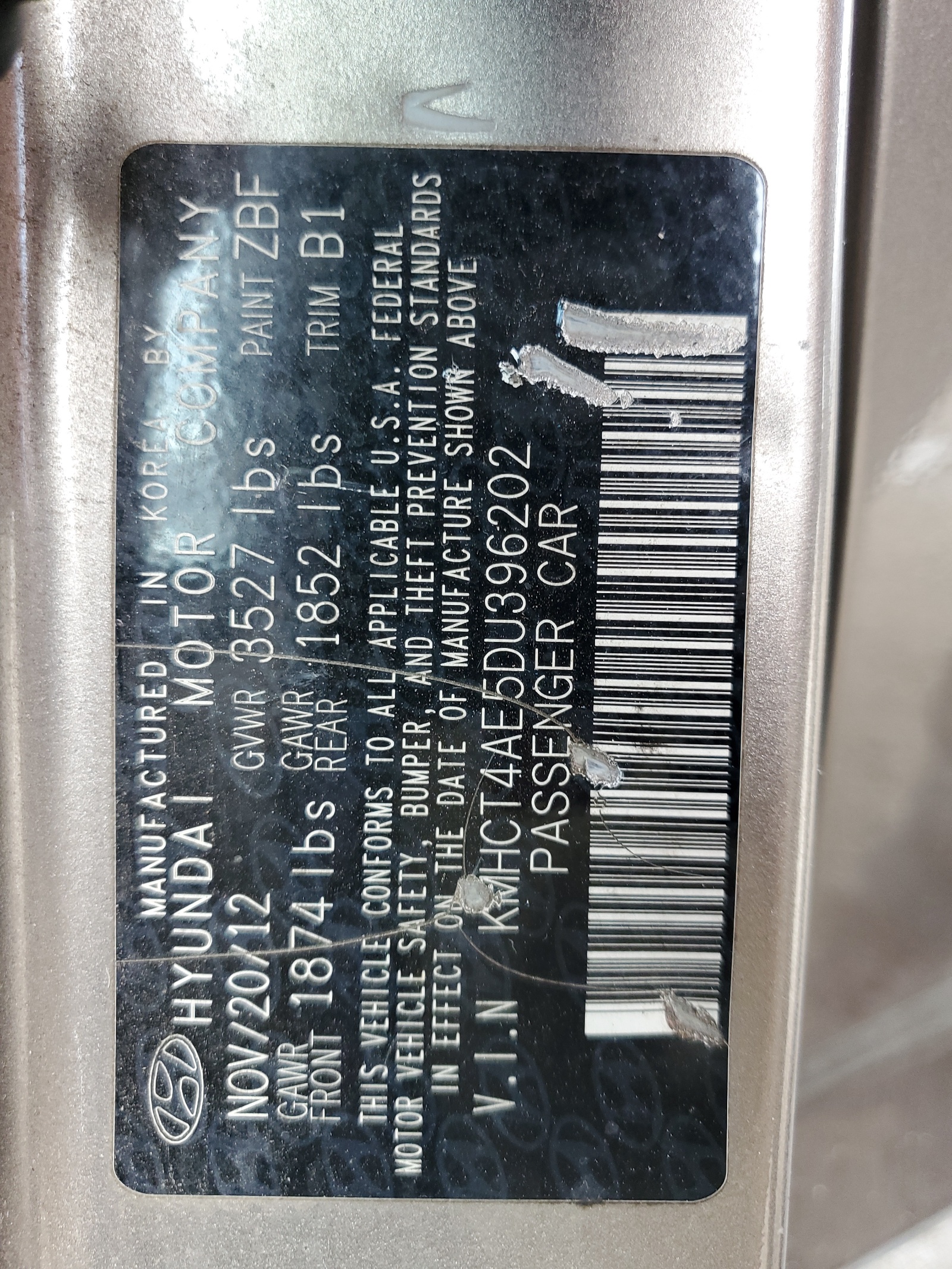 KMHCT4AE5DU396202 2013 Hyundai Accent Gls