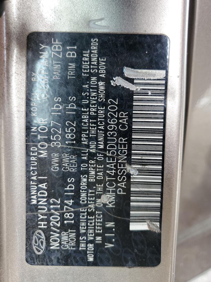 2013 Hyundai Accent Gls VIN: KMHCT4AE5DU396202 Lot: 63756464