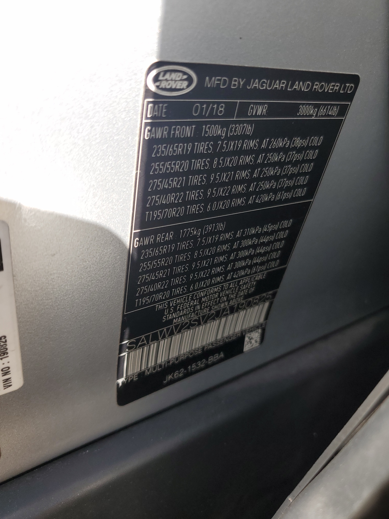 SALWV2SV2JA190825 2018 Land Rover Range Rover Sport Hse Dynamic