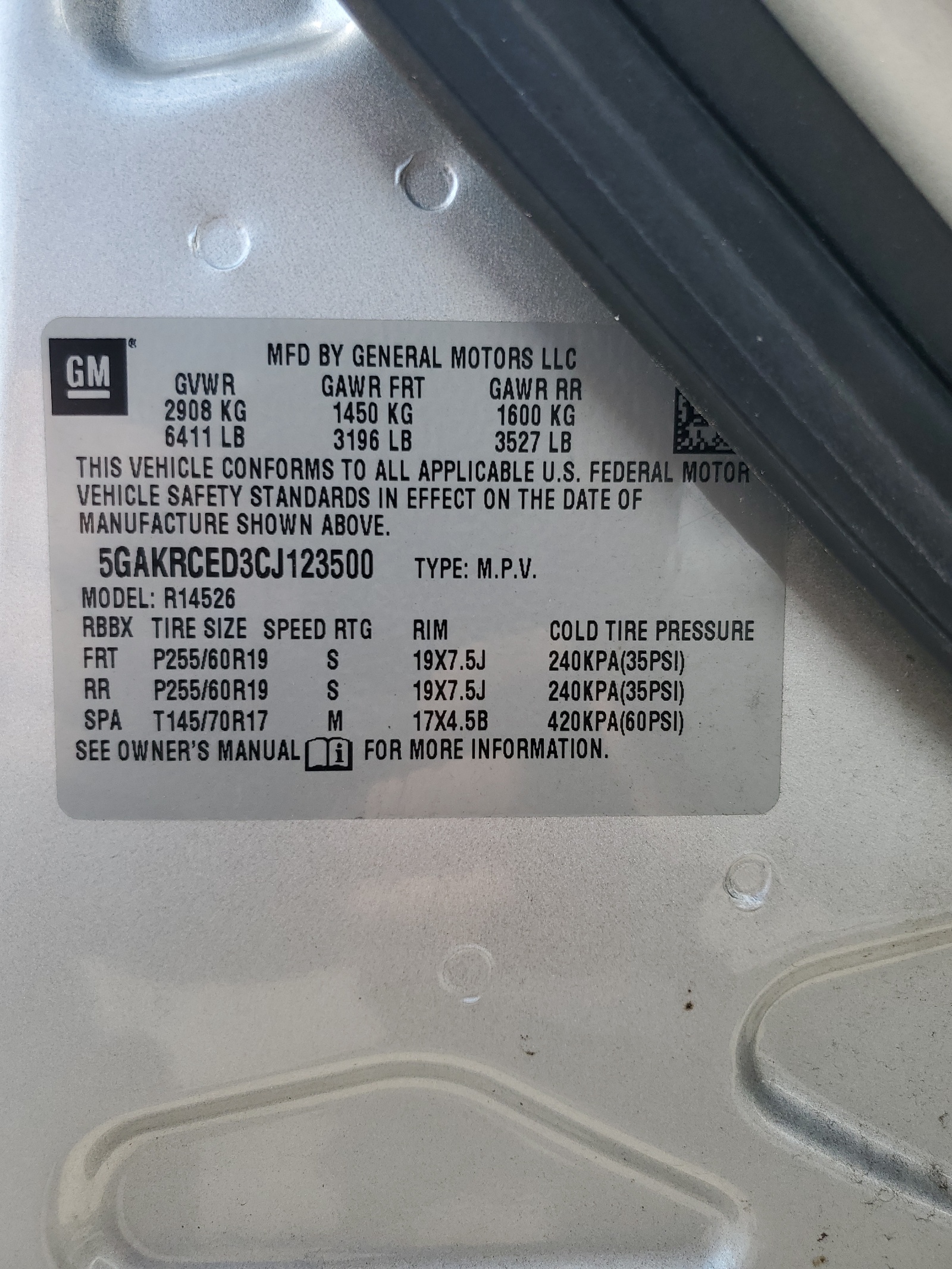 5GAKRCED3CJ123500 2012 Buick Enclave