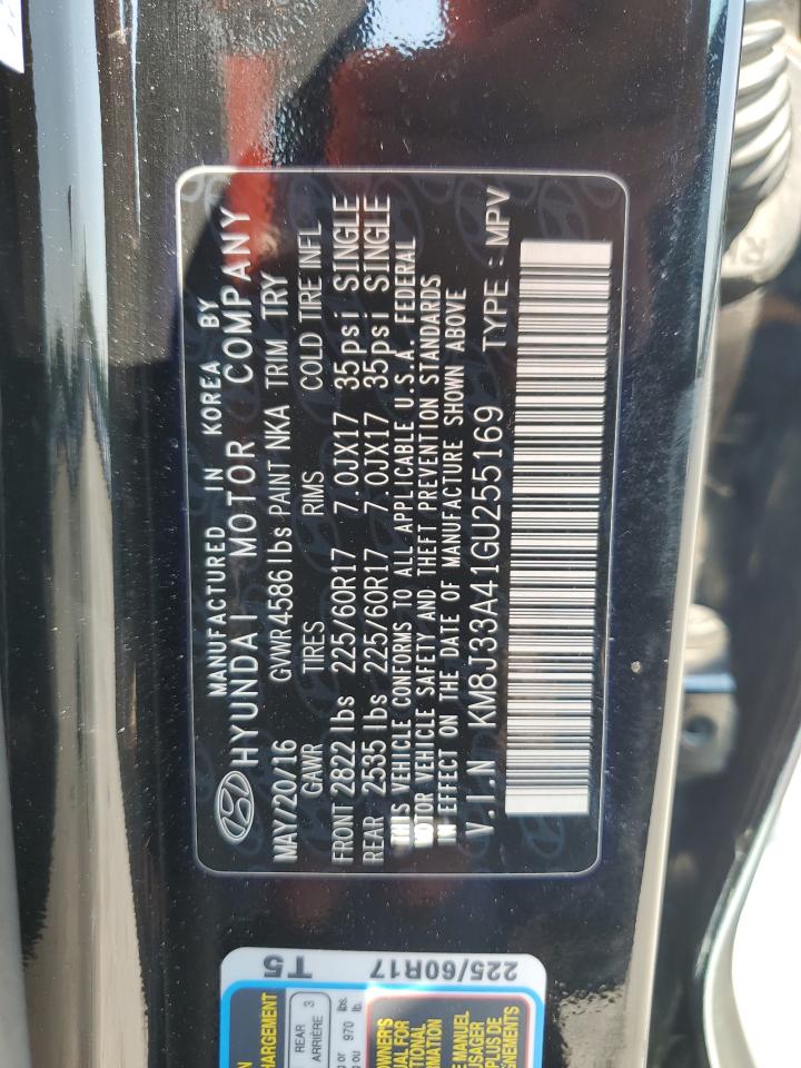 2016 Hyundai Tucson Limited VIN: KM8J33A41GU255169 Lot: 63002114