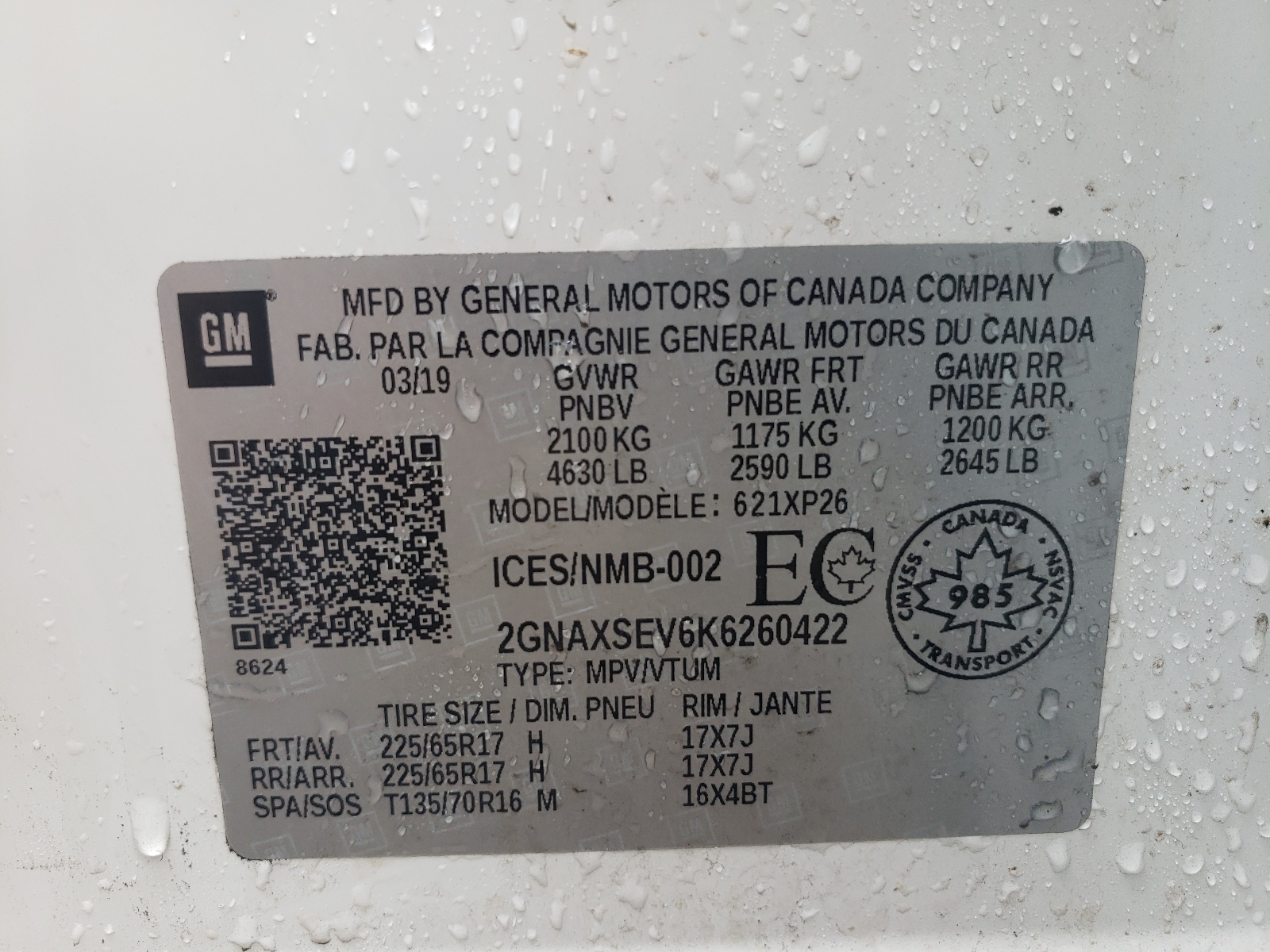 2GNAXSEV6K6260422 2019 Chevrolet Equinox Ls