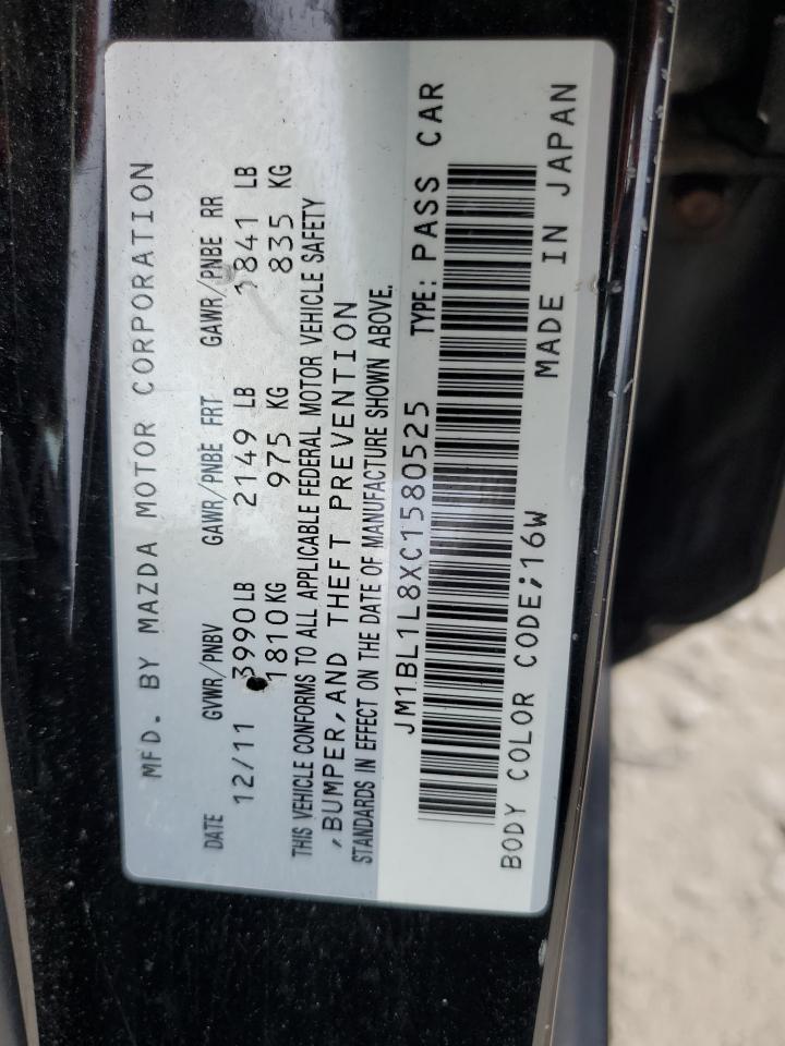 2012 Mazda 3 I VIN: JM1BL1L8XC1580525 Lot: 63091664