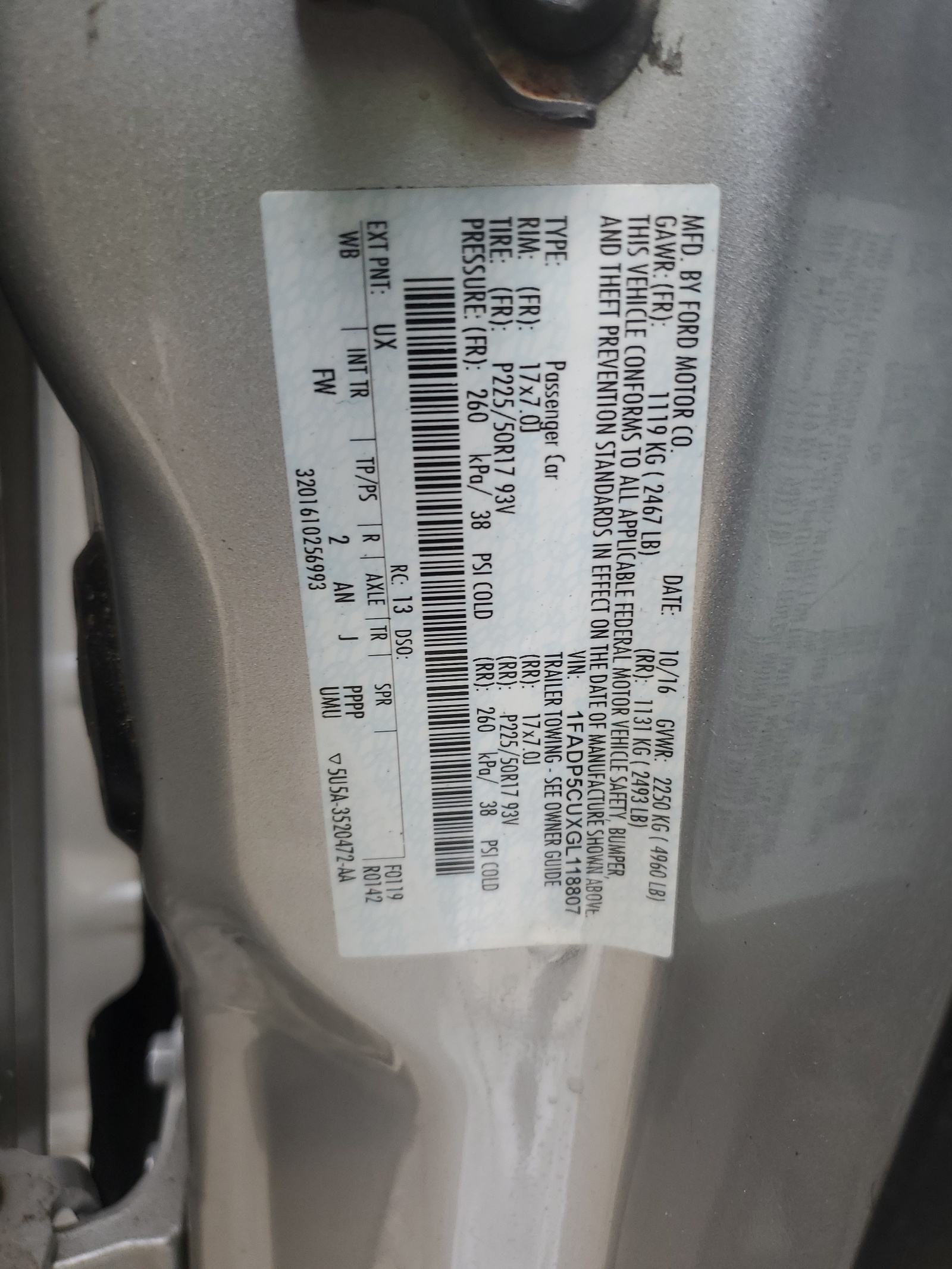 1FADP5CUXGL118807 2016 Ford C-Max Premium Sel