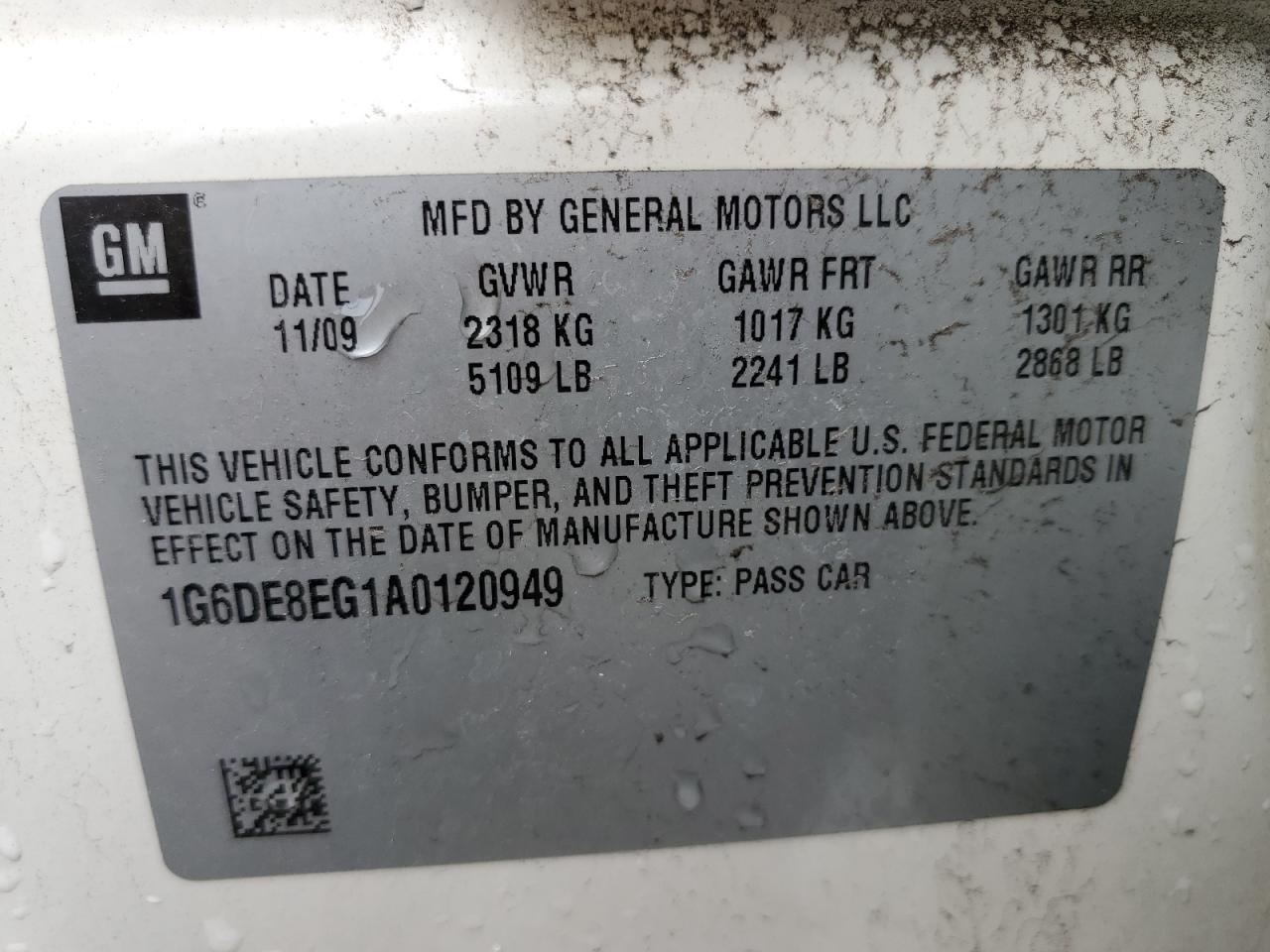 2010 Cadillac Cts Luxury Collection VIN: 1G6DE8EG1A0120949 Lot: 62514694