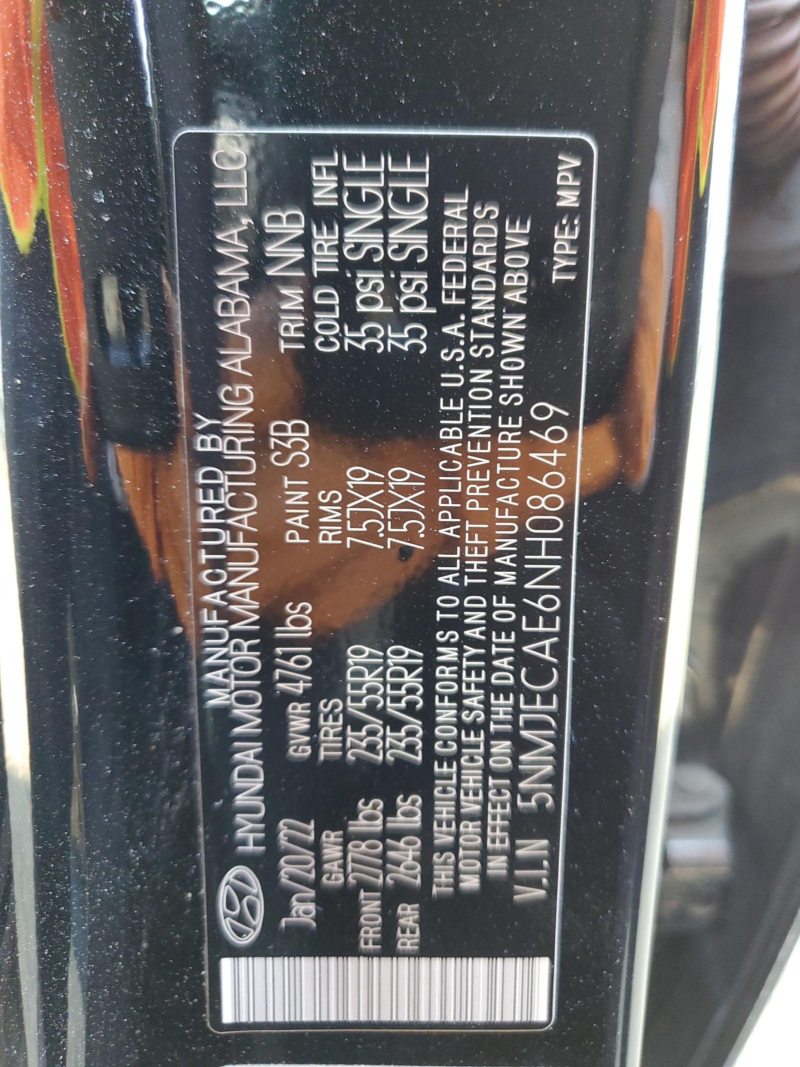 5NMJECAE6NH086469 2022 Hyundai Tucson Limited