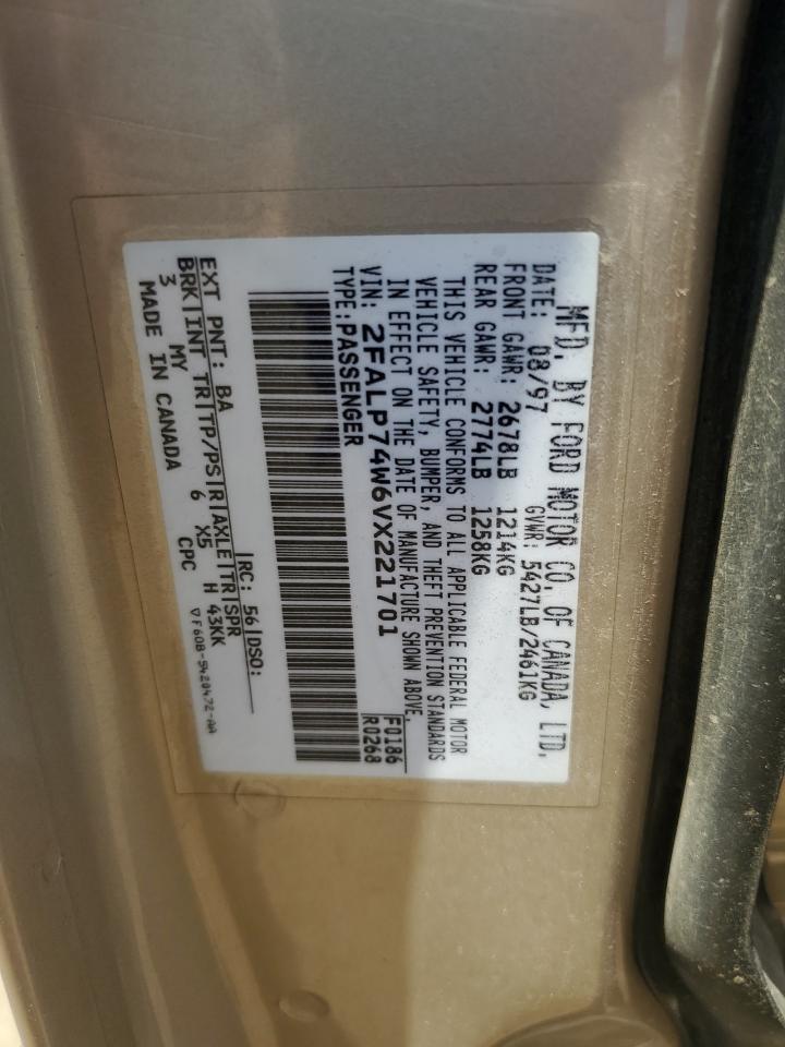 1997 Ford Crown Victoria Lx VIN: 2FALP74W6VX221701 Lot: 62662324