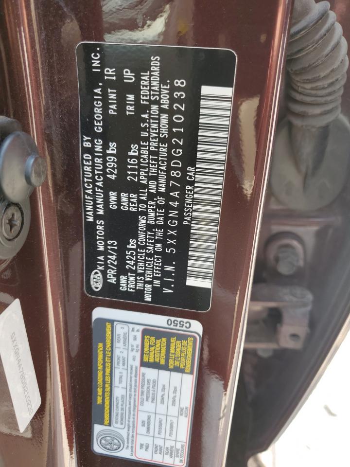 2013 Kia Optima Ex VIN: 5XXGN4A78DG210238 Lot: 64569534