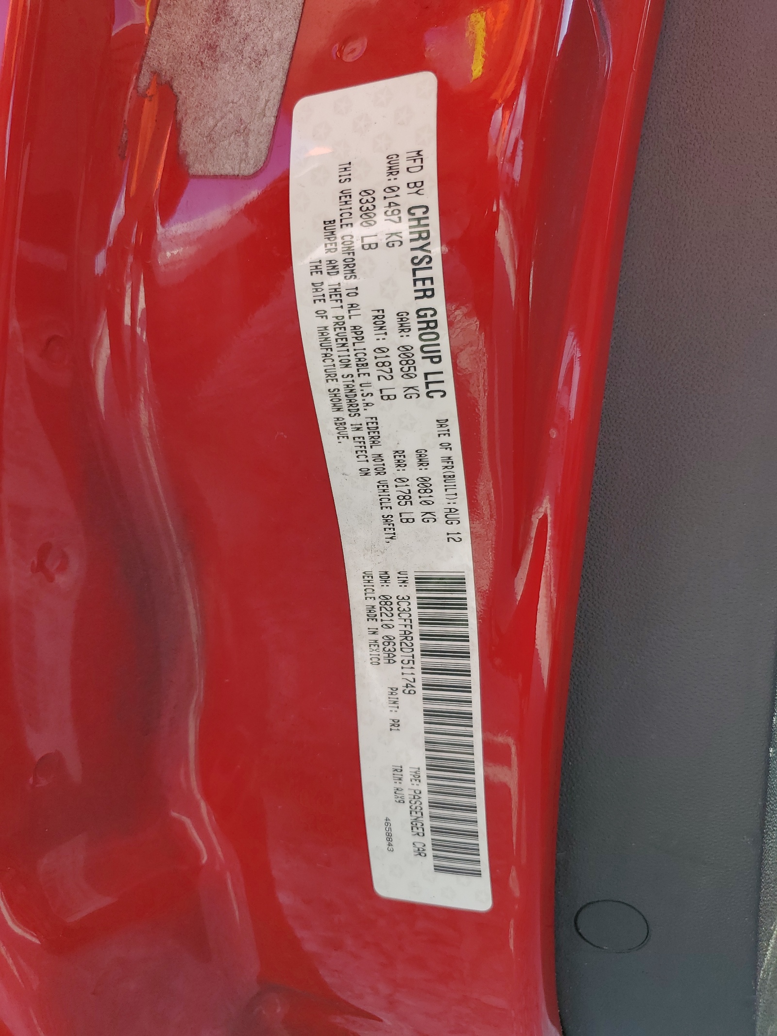 3C3CFFAR2DT511749 2013 Fiat 500 Pop