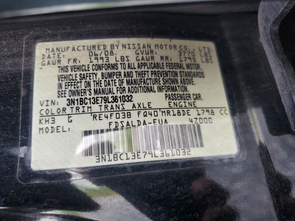 3N1BC13E79L361032 2009 Nissan Versa S