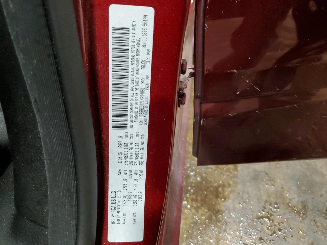 2020 Ram 1500 Big Horn/Lone Star VIN: 1C6RREBT7LN204861 Lot: 62120684