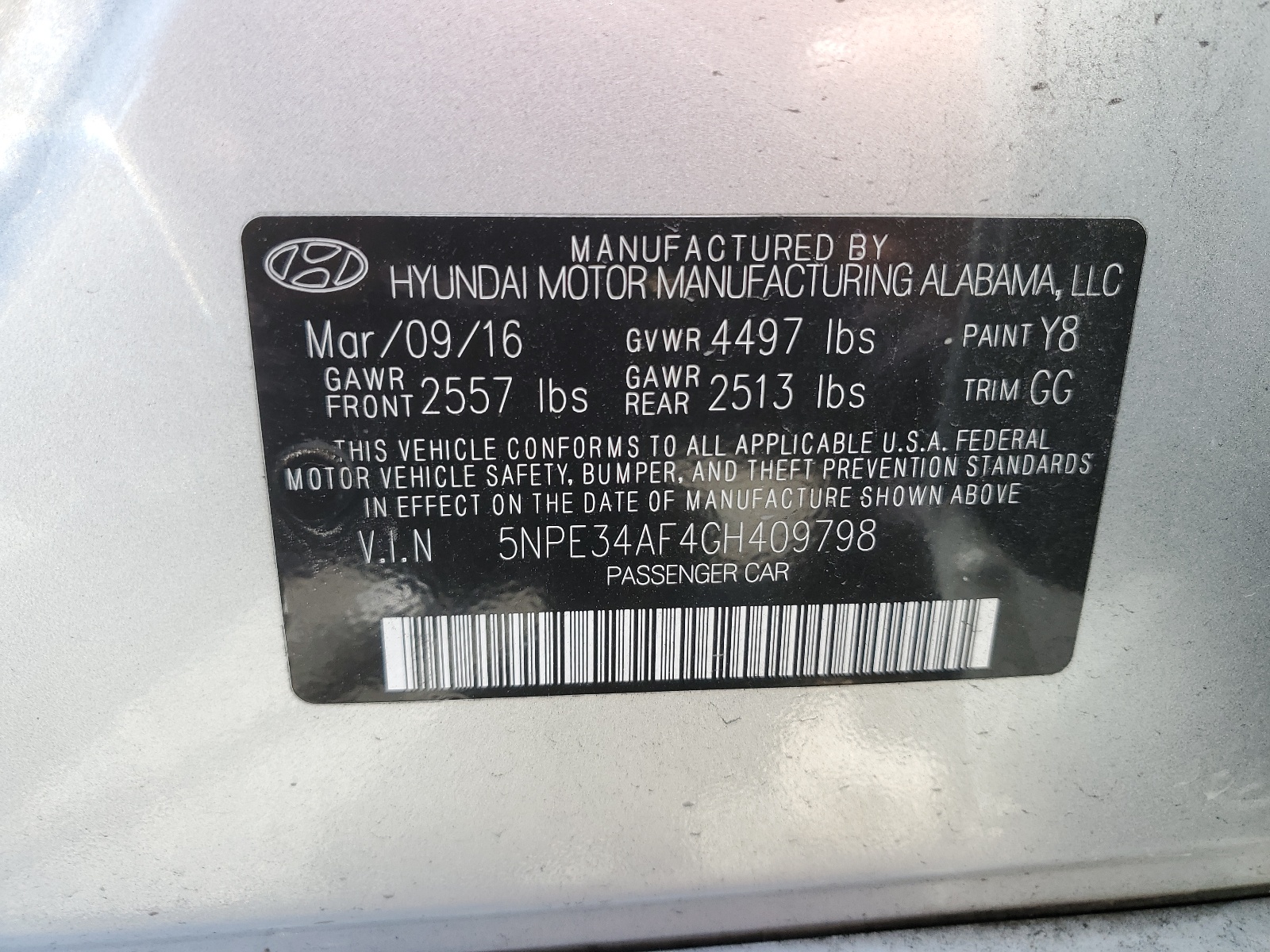 5NPE34AF4GH409798 2016 Hyundai Sonata Sport