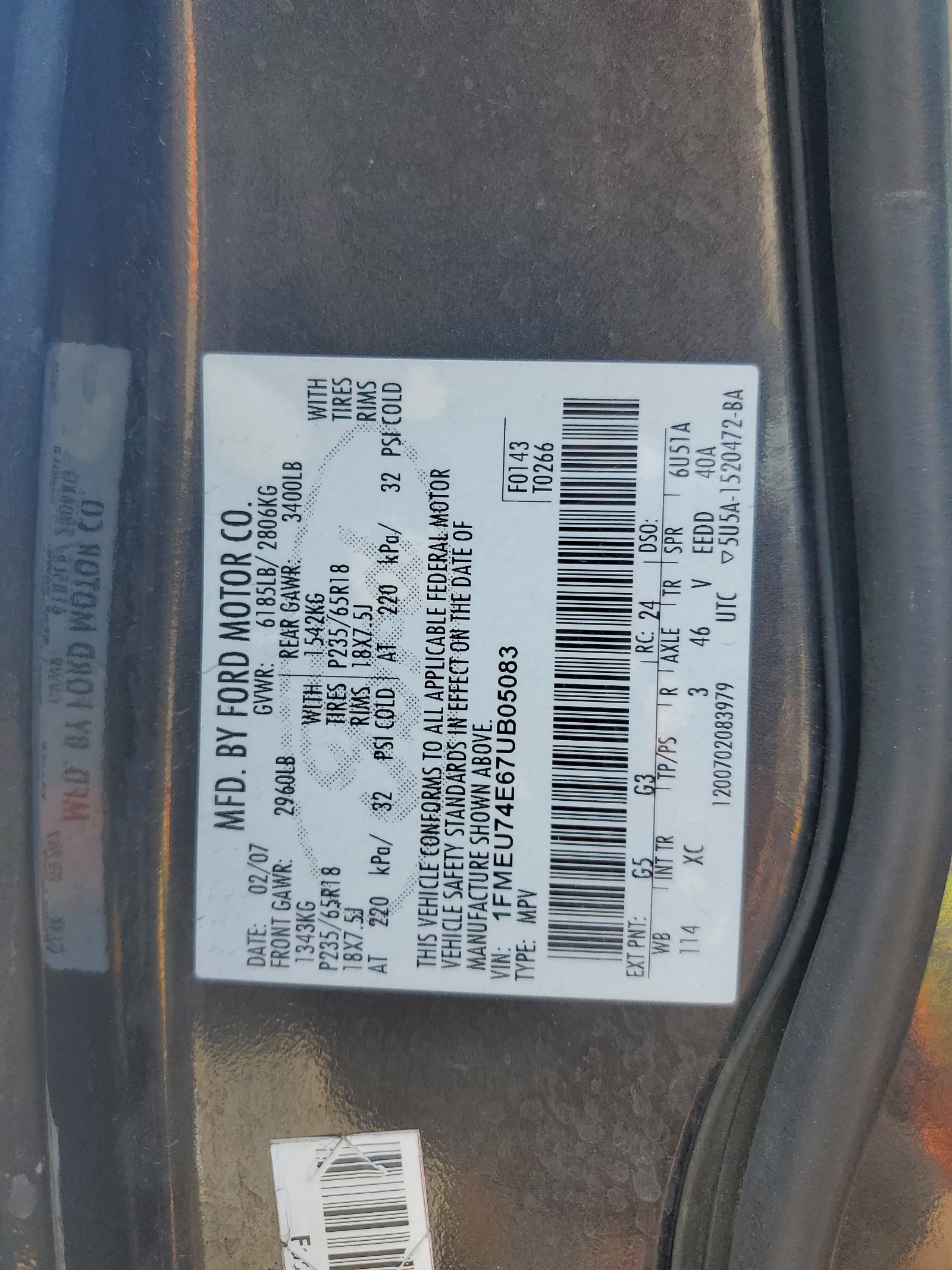 1FMEU74E67UB05083 2007 Ford Explorer Eddie Bauer