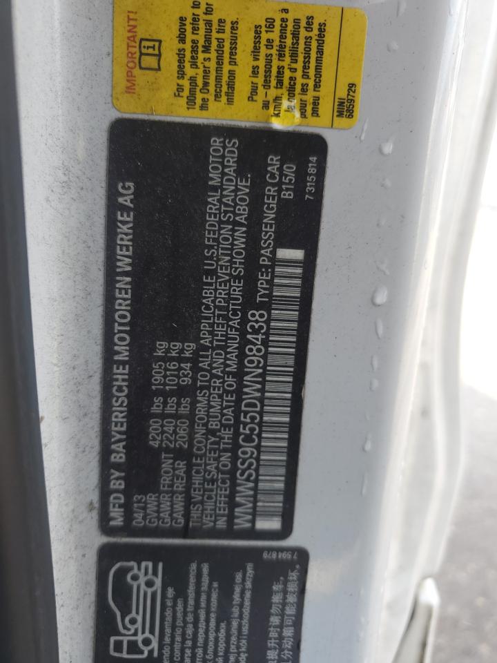 2013 Mini Cooper Paceman Jcw VIN: WMWSS9C55DWN98438 Lot: 63398224