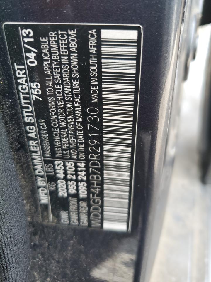 2013 Mercedes-Benz C 250 VIN: WDDGF4HB7DR291730 Lot: 63233214