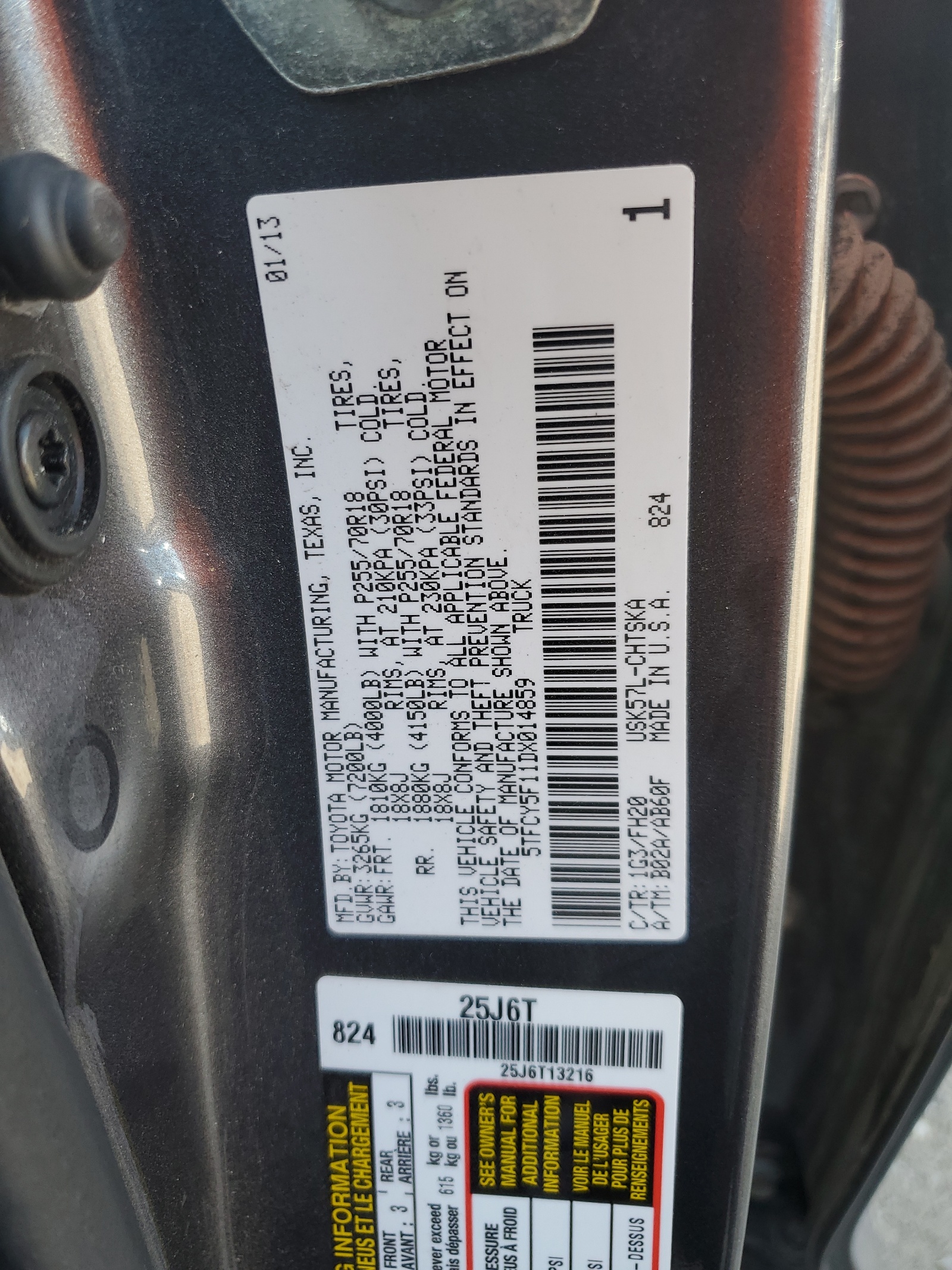 5TFCY5F11DX014859 2013 Toyota Tundra Double Cab Sr5