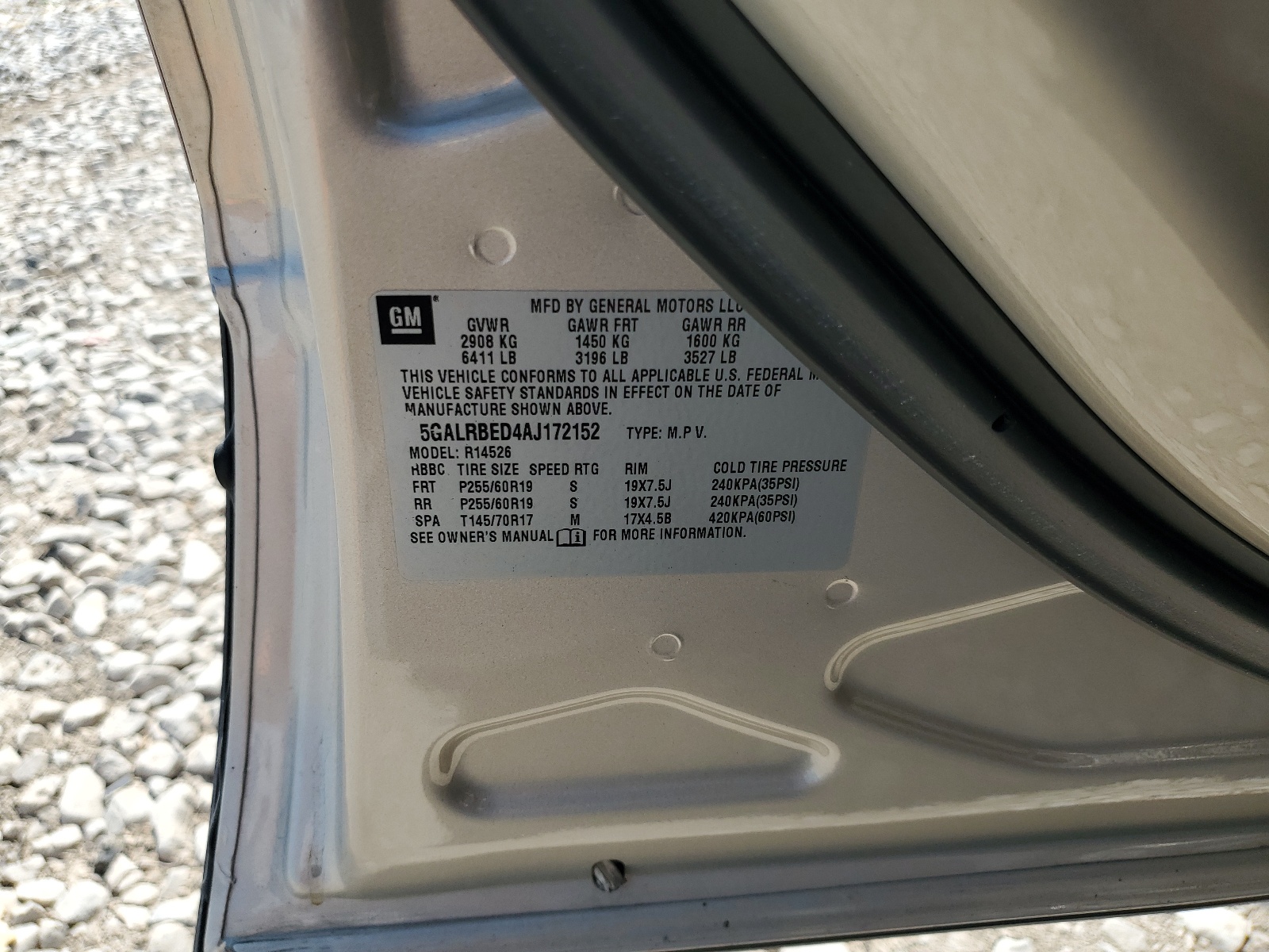 5GALRBED4AJ172152 2010 Buick Enclave Cxl