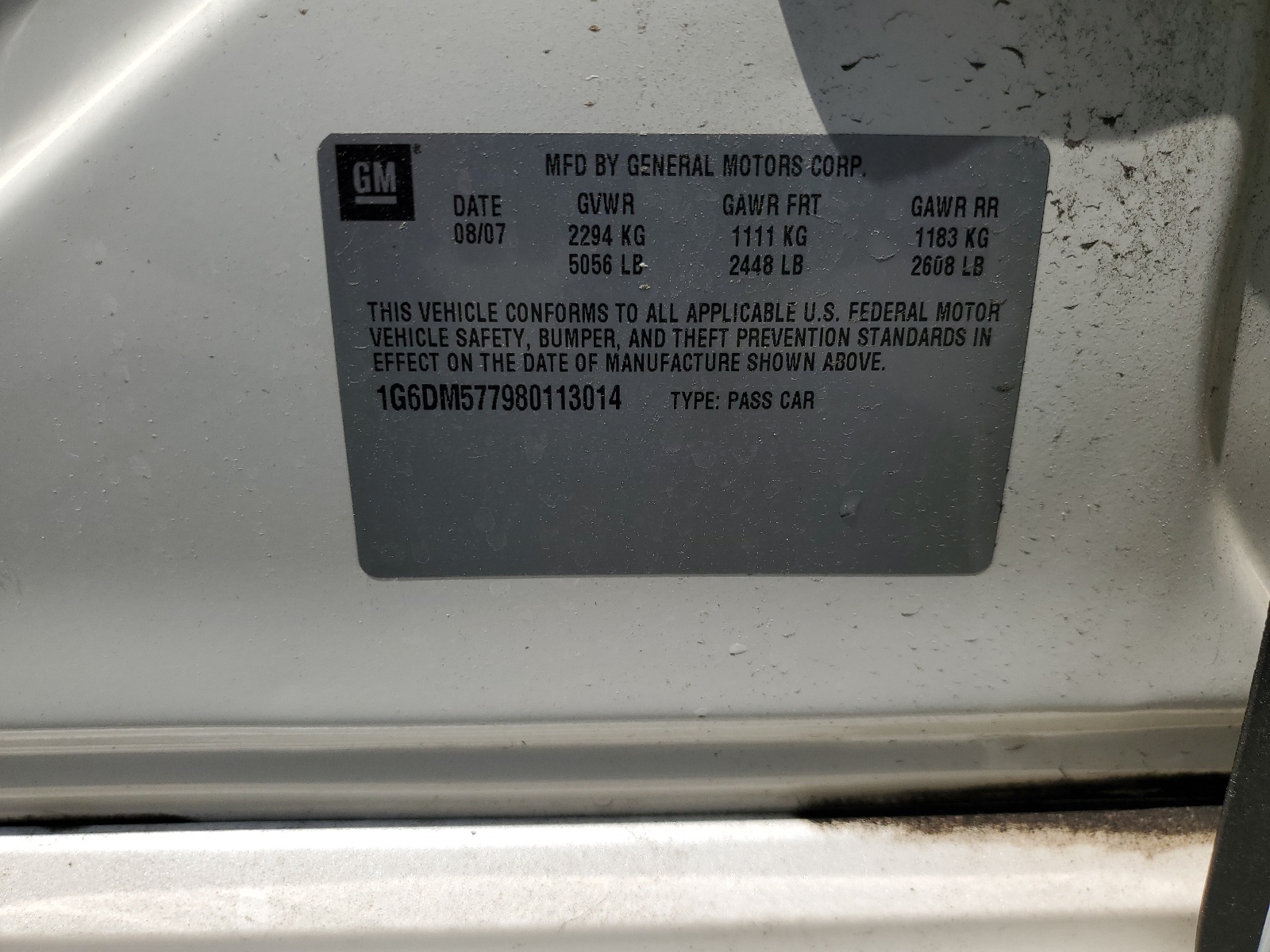 1G6DM577980113014 2008 Cadillac Cts