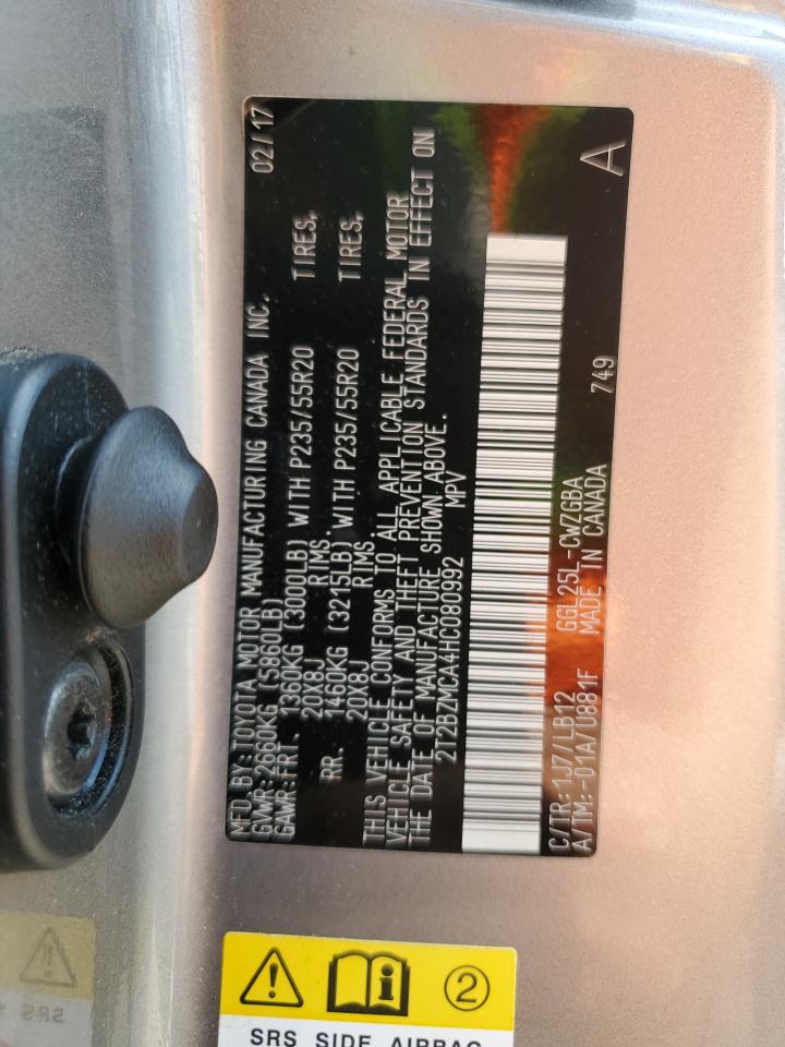 2017 Lexus Rx 350 Base VIN: 2T2BZMCA4HC080992 Lot: 63032214