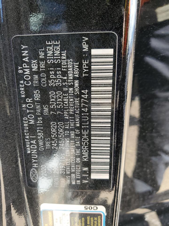 2020 Hyundai Palisade Limited VIN: KM8R5DHE1LU147744 Lot: 61697084