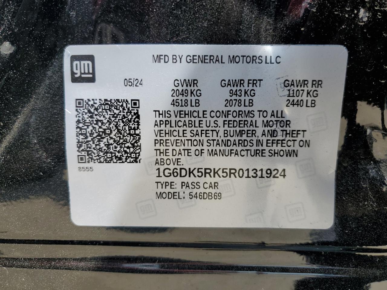 1G6DK5RK5R0131924 2024 Cadillac Ct4 Luxury +