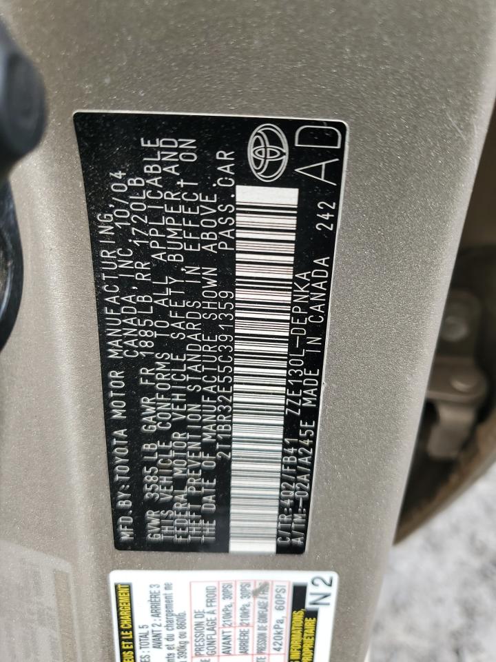 2005 Toyota Corolla Ce VIN: 2T1BR32E55C391359 Lot: 65072344