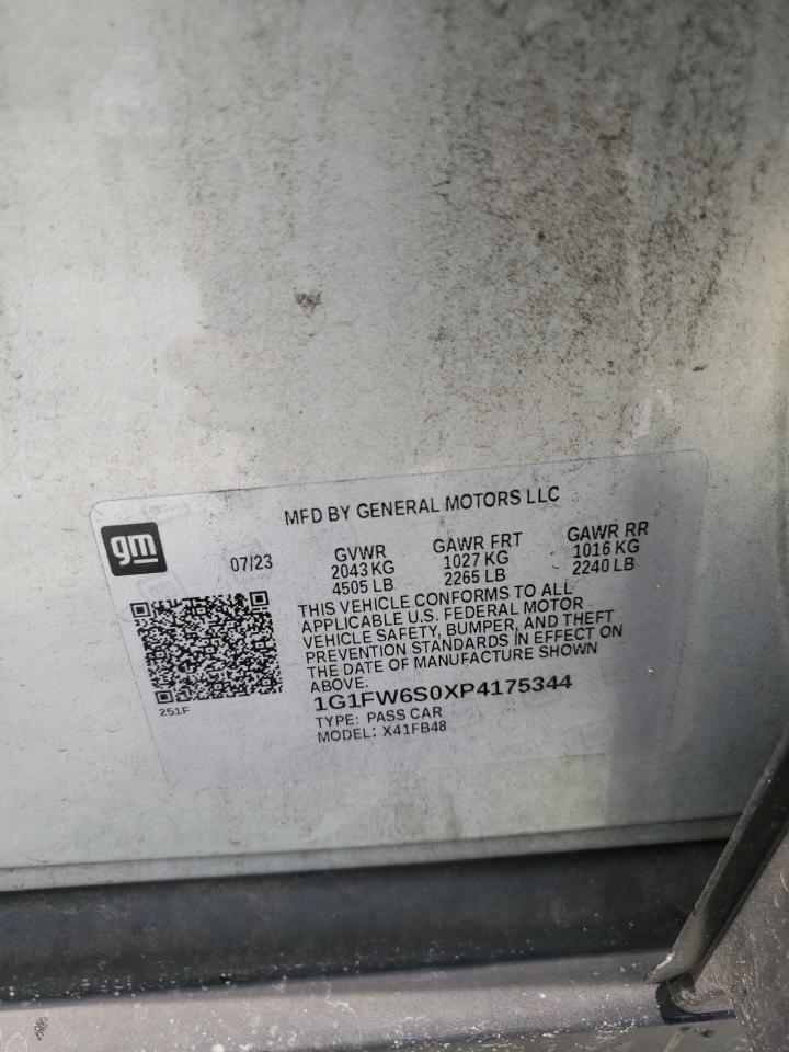 2023 Chevrolet Bolt Ev 1Lt VIN: 1G1FW6S0XP4175344 Lot: 65430054