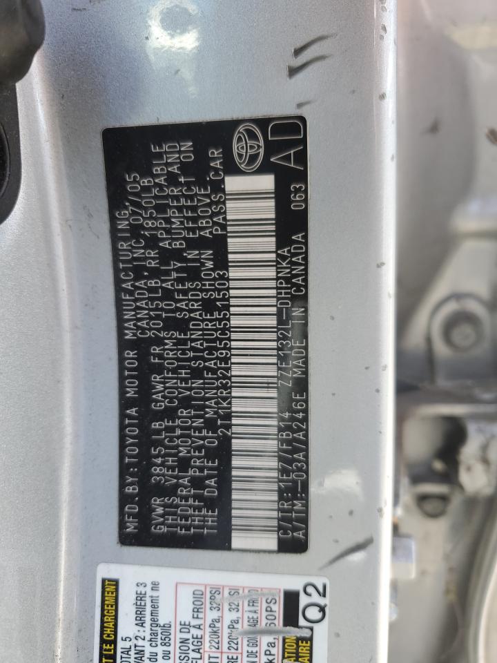 2005 Toyota Corolla Matrix Xr VIN: 2T1KR32E95C551503 Lot: 61570254