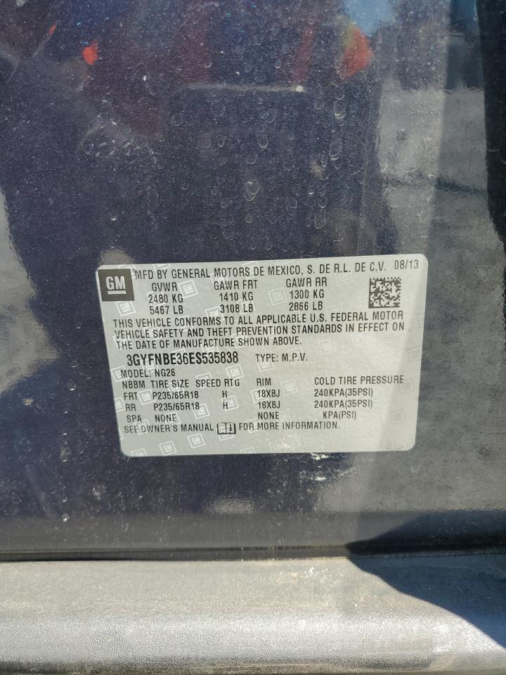 2014 Cadillac Srx Luxury Collection VIN: 3GYFNBE36ES535838 Lot: 61561654