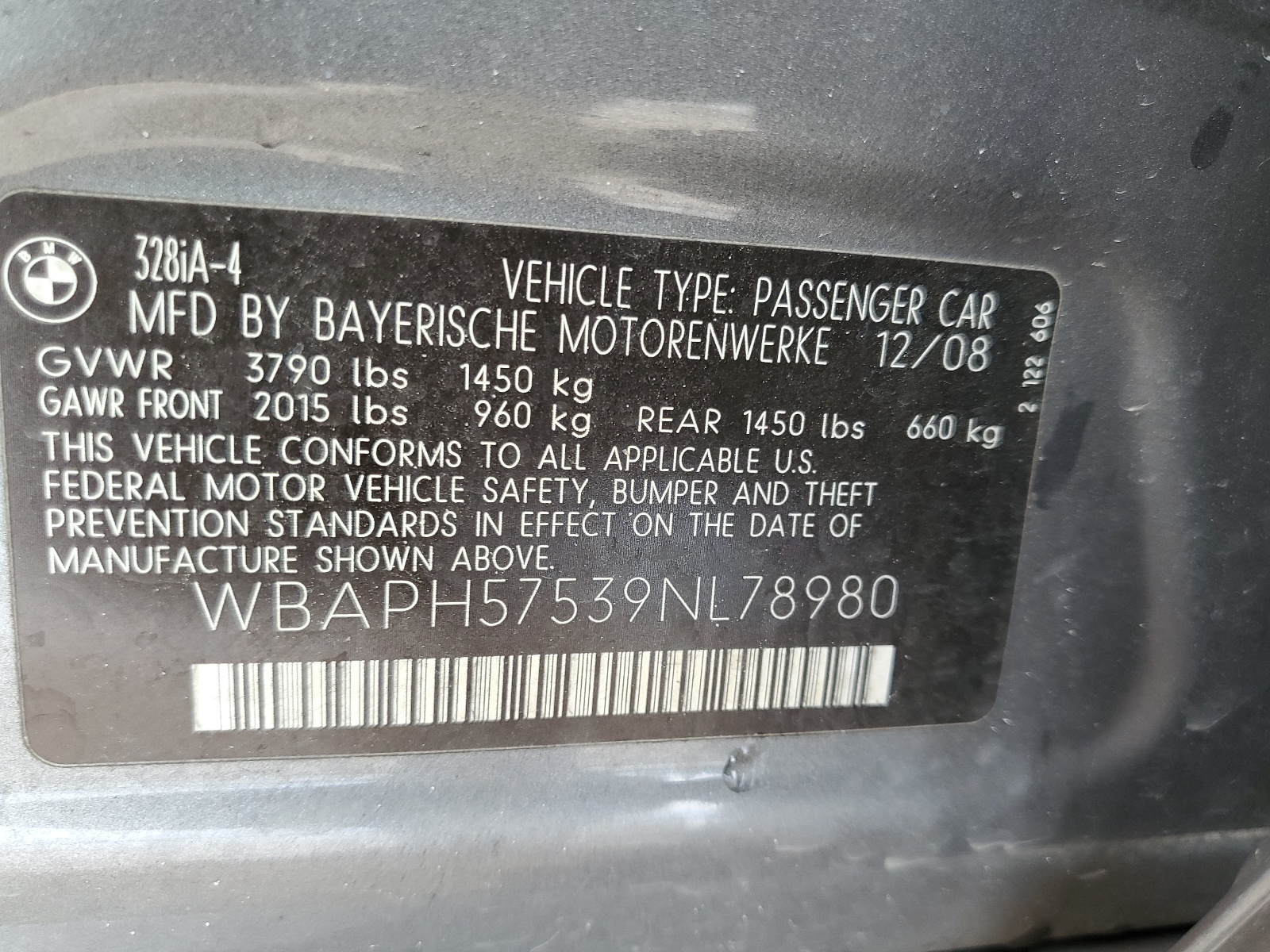 WBAPH57539NL78980 2009 BMW 328 I Sulev