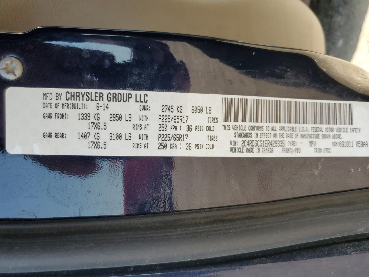 2C4RDGCG1ER429335 2014 Dodge Grand Caravan Sxt