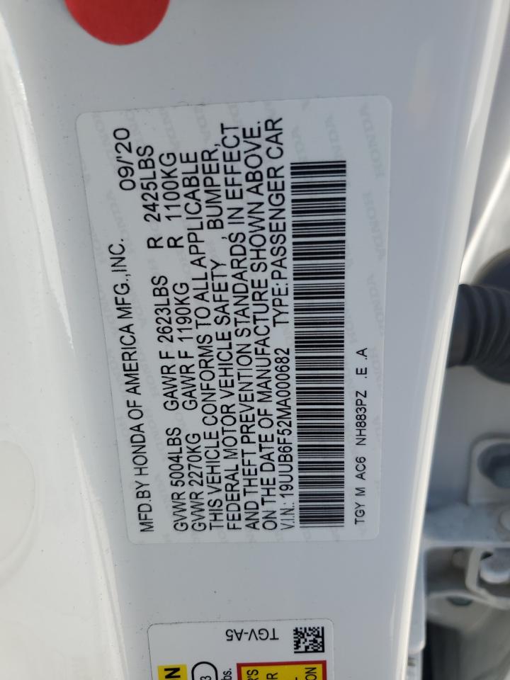 2021 Acura Tlx Tech A VIN: 19UUB6F52MA000682 Lot: 62461464