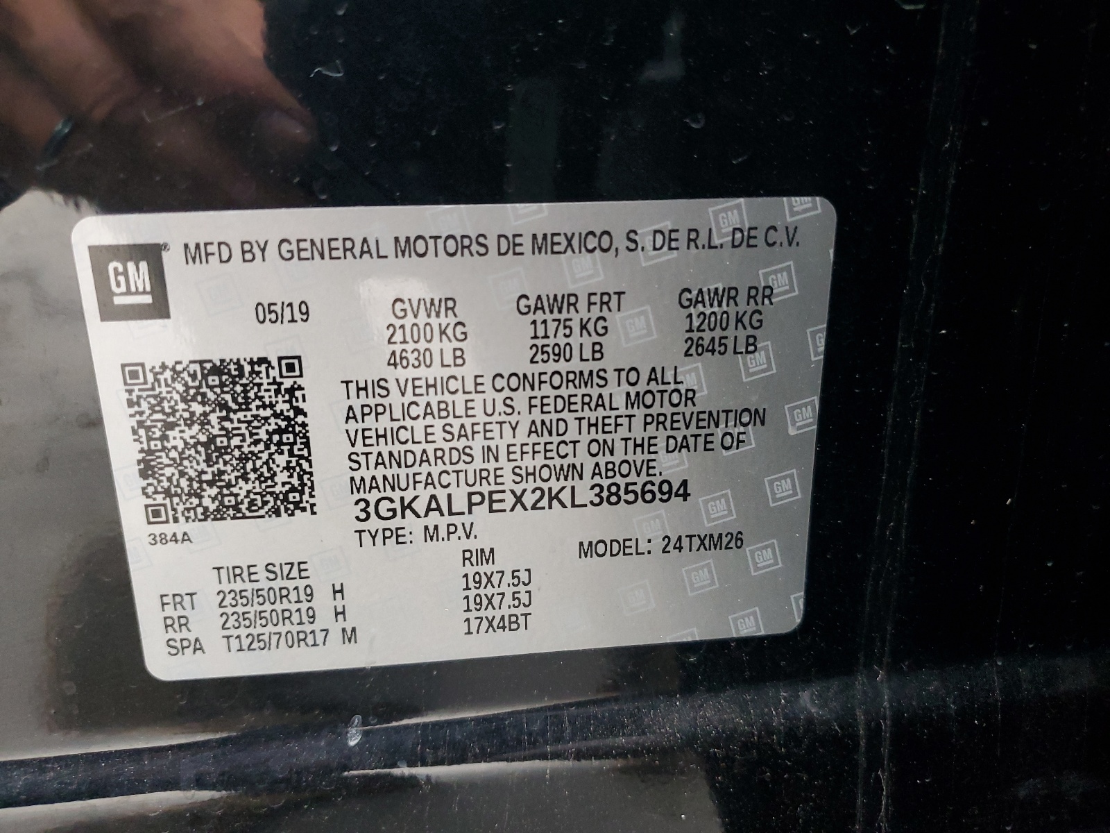 3GKALPEX2KL385694 2019 GMC Terrain Slt