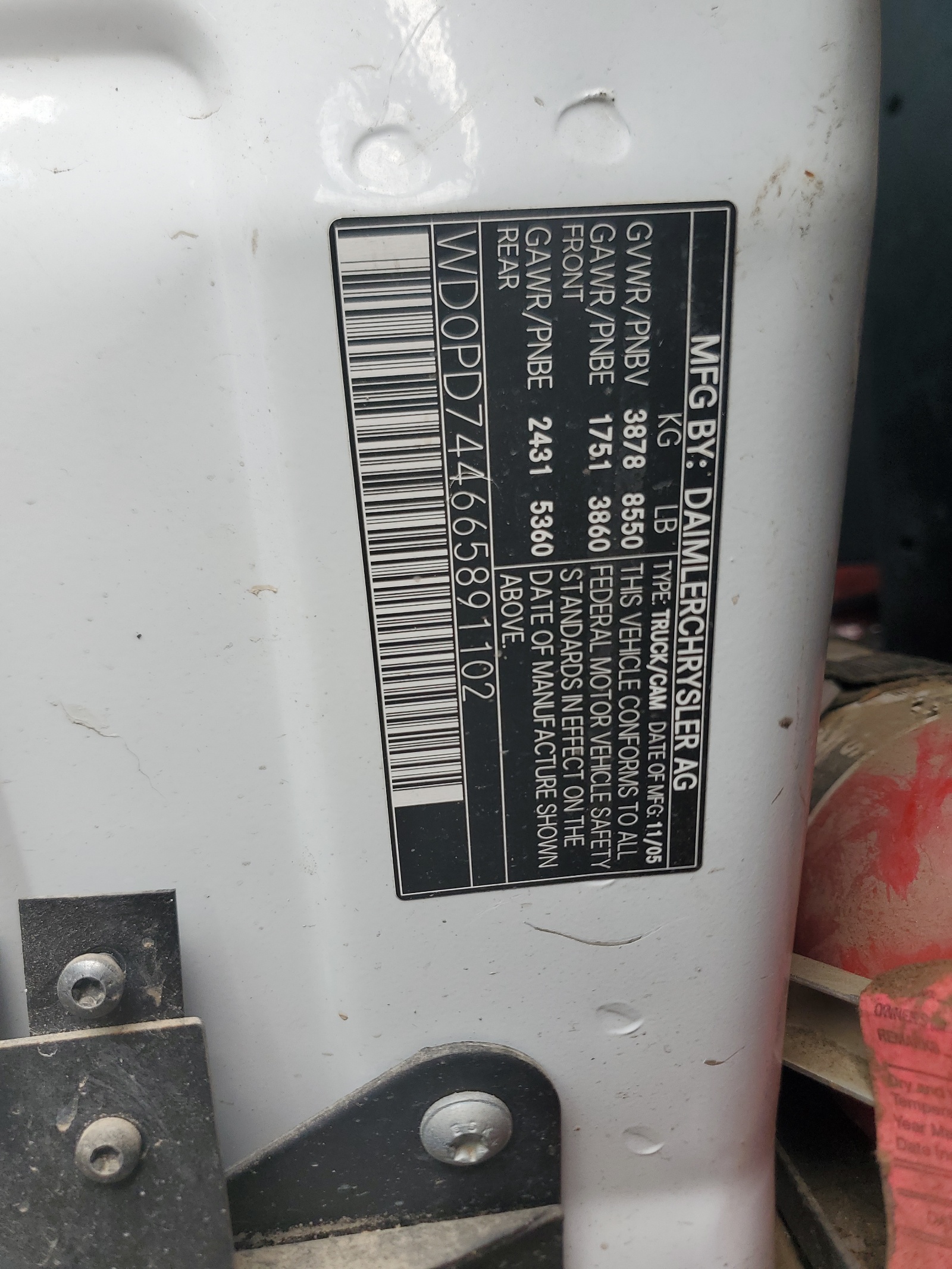 WD0PD744665891102 2006 Dodge Sprinter 2500