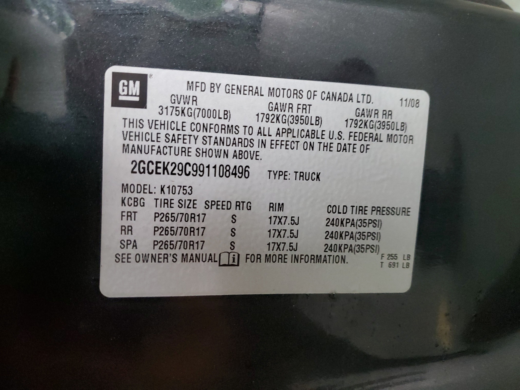 2GCEK29C991108496 2009 Chevrolet Silverado K1500 Lt
