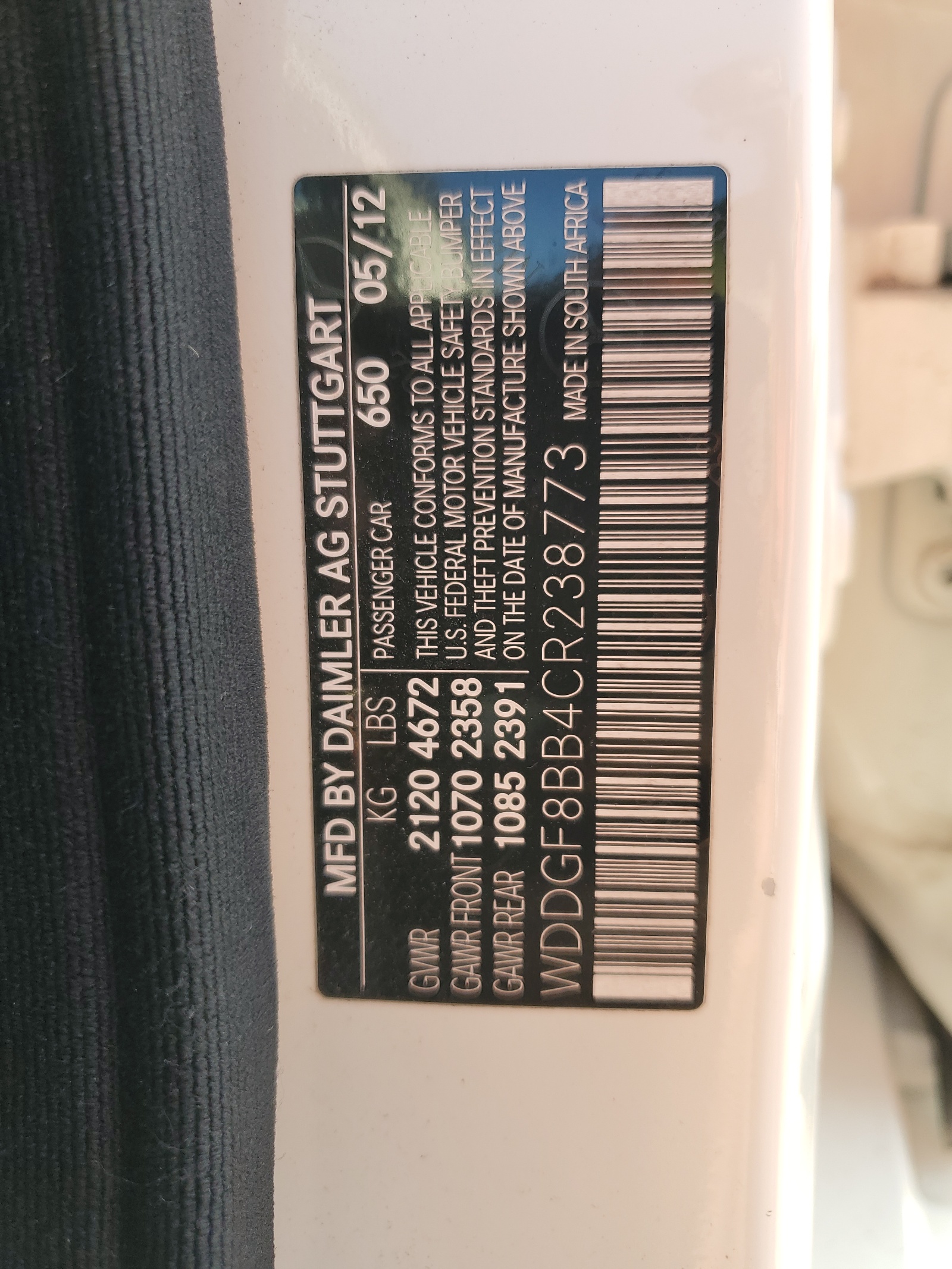 WDDGF8BB4CR238773 2012 Mercedes-Benz C 300 4Matic