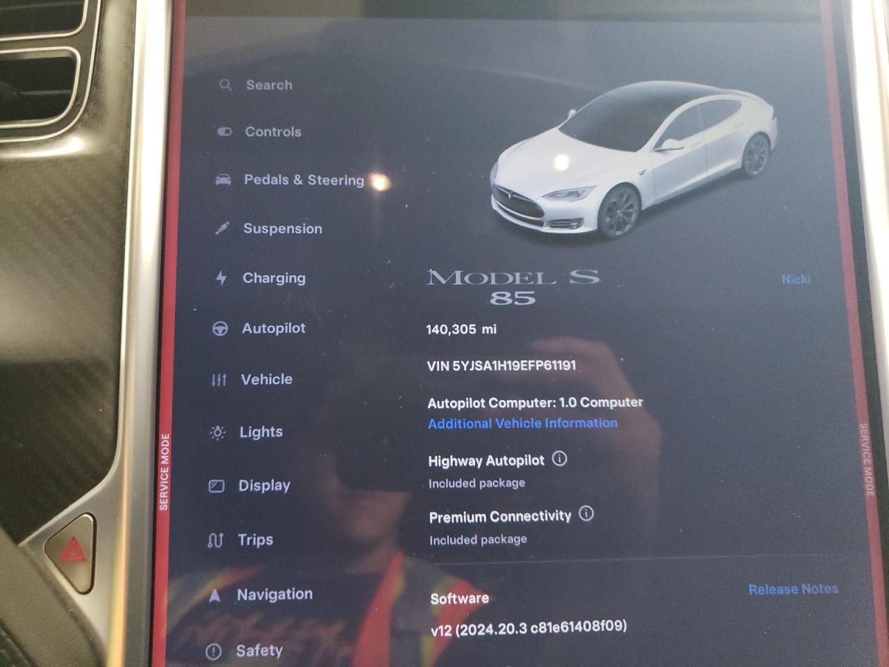 5YJSA1H19EFP61191 2014 Tesla Model S