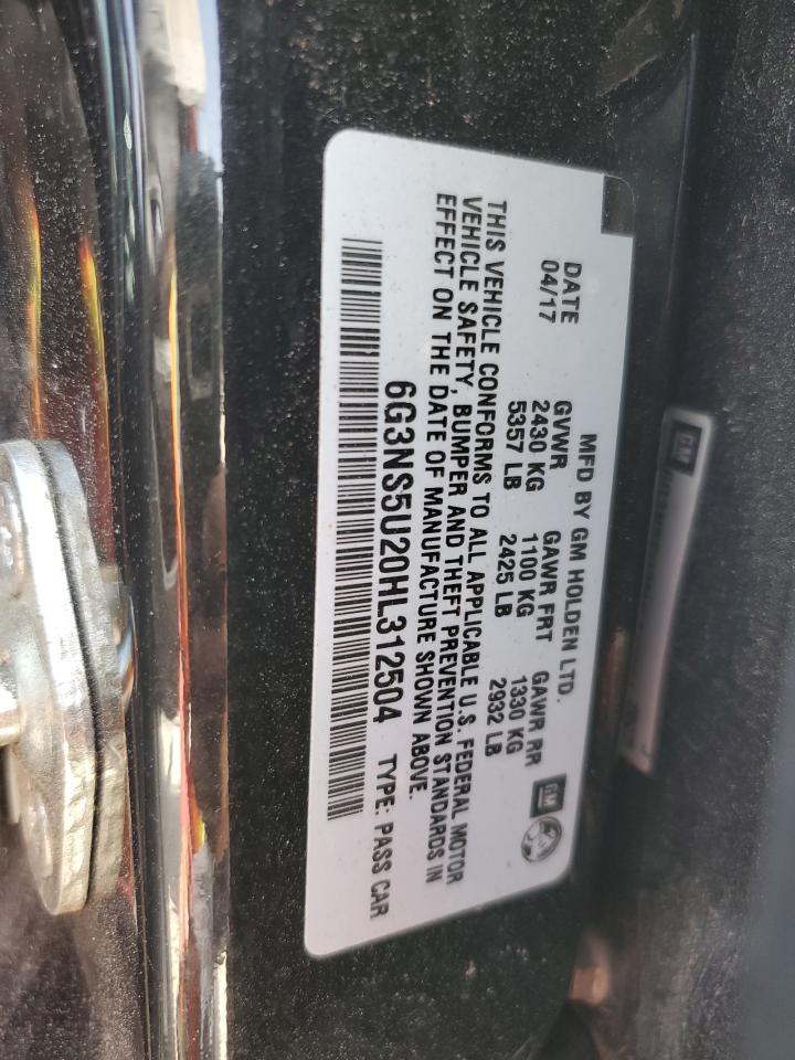 2017 Chevrolet Caprice Police VIN: 6G3NS5U20HL312504 Lot: 65443134