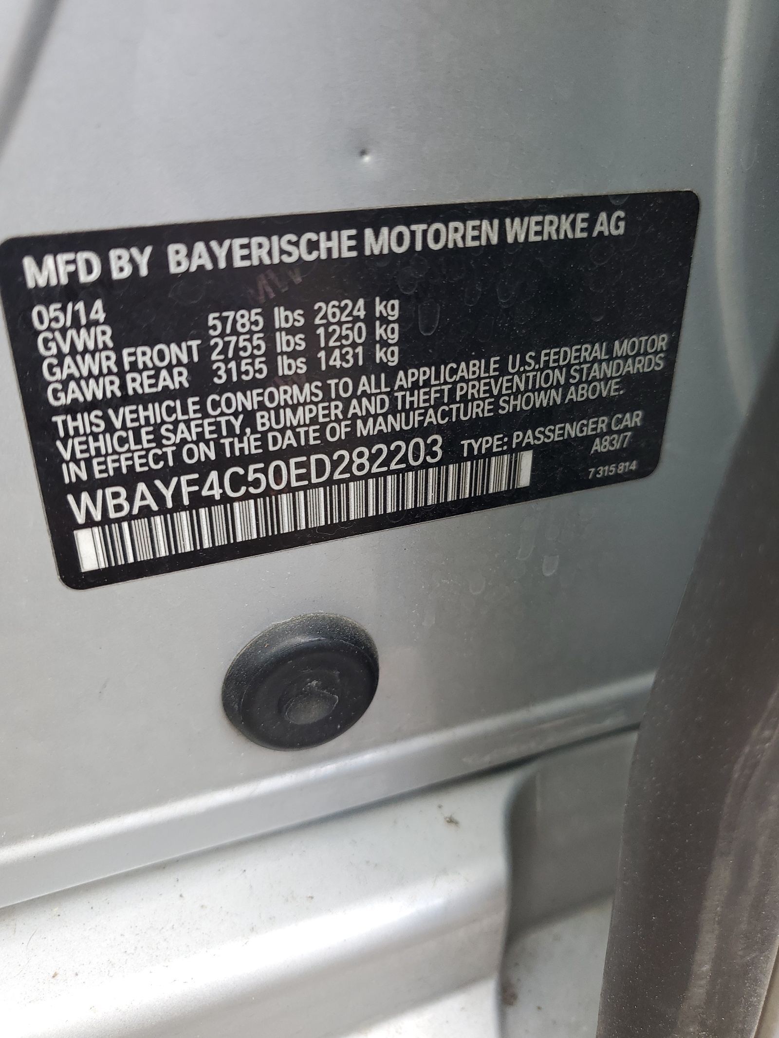 WBAYF4C50ED282203 2014 BMW 740 Lxi