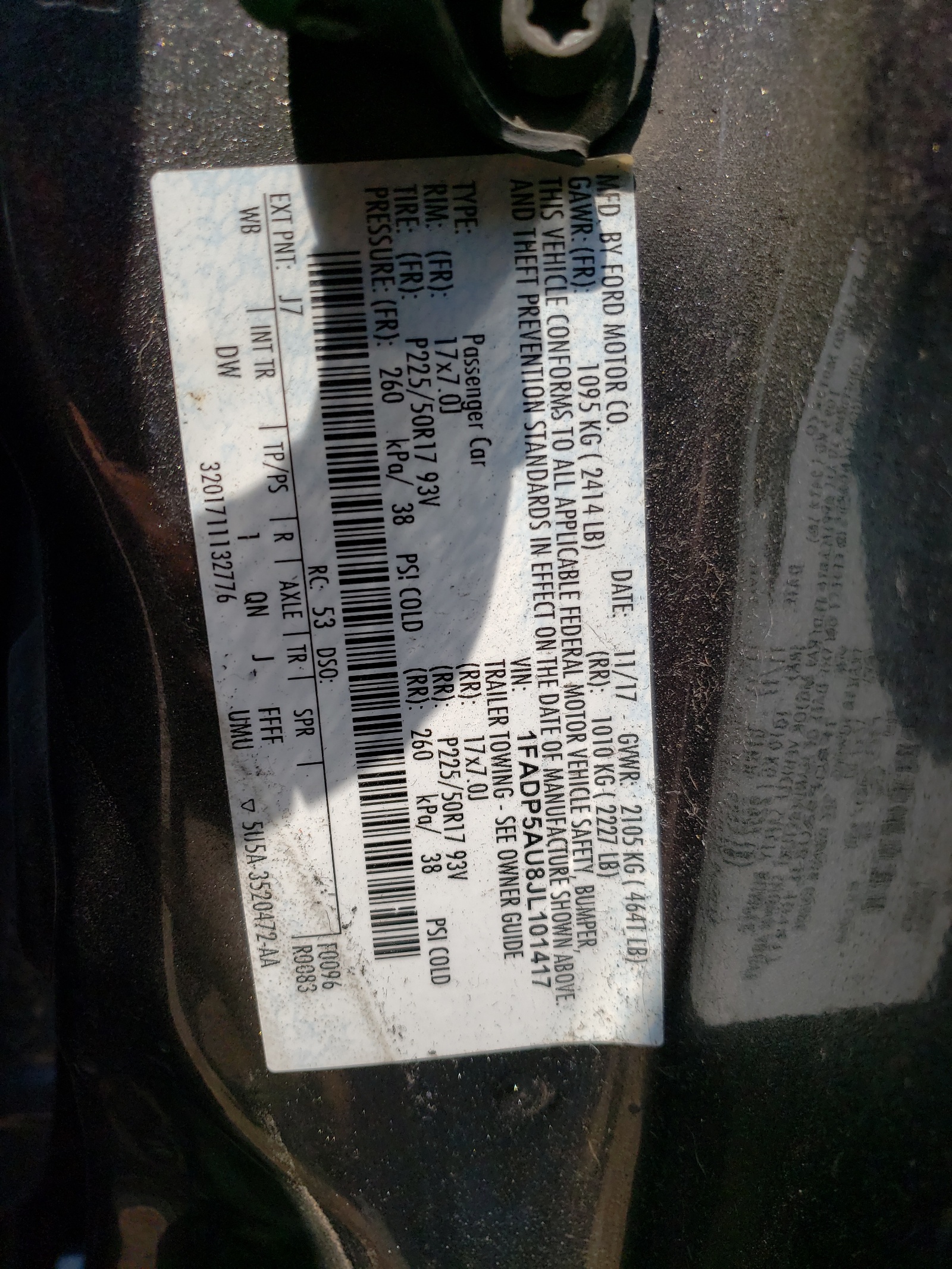 1FADP5AU8JL101417 2018 Ford C-Max Se