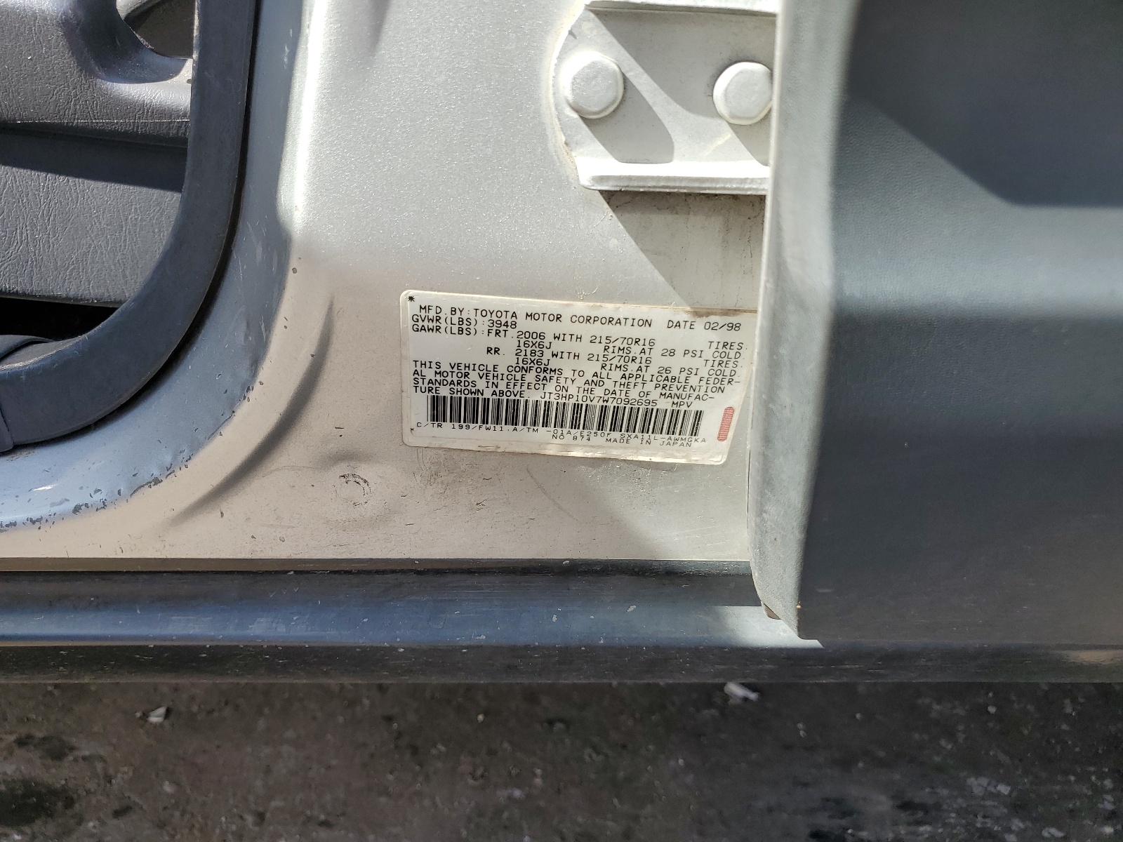 JT3HP10V7W7092695 1998 Toyota Rav4