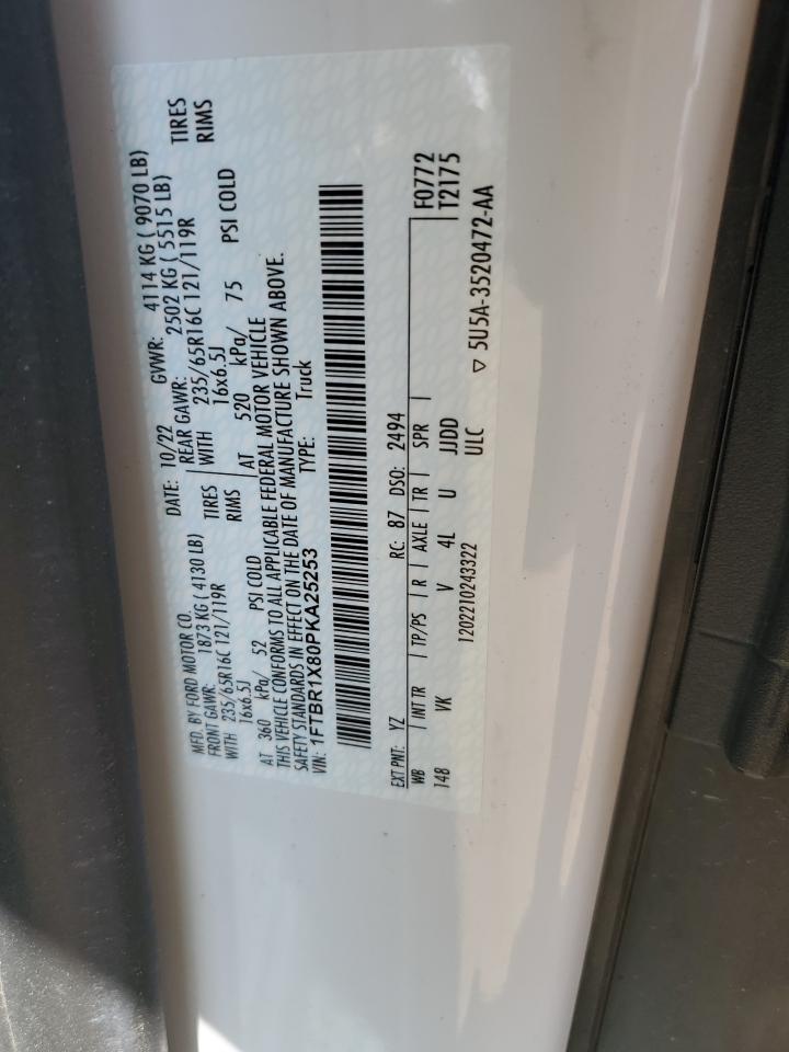 1FTBR1X80PKA25253 FORD TRANSIT 2023