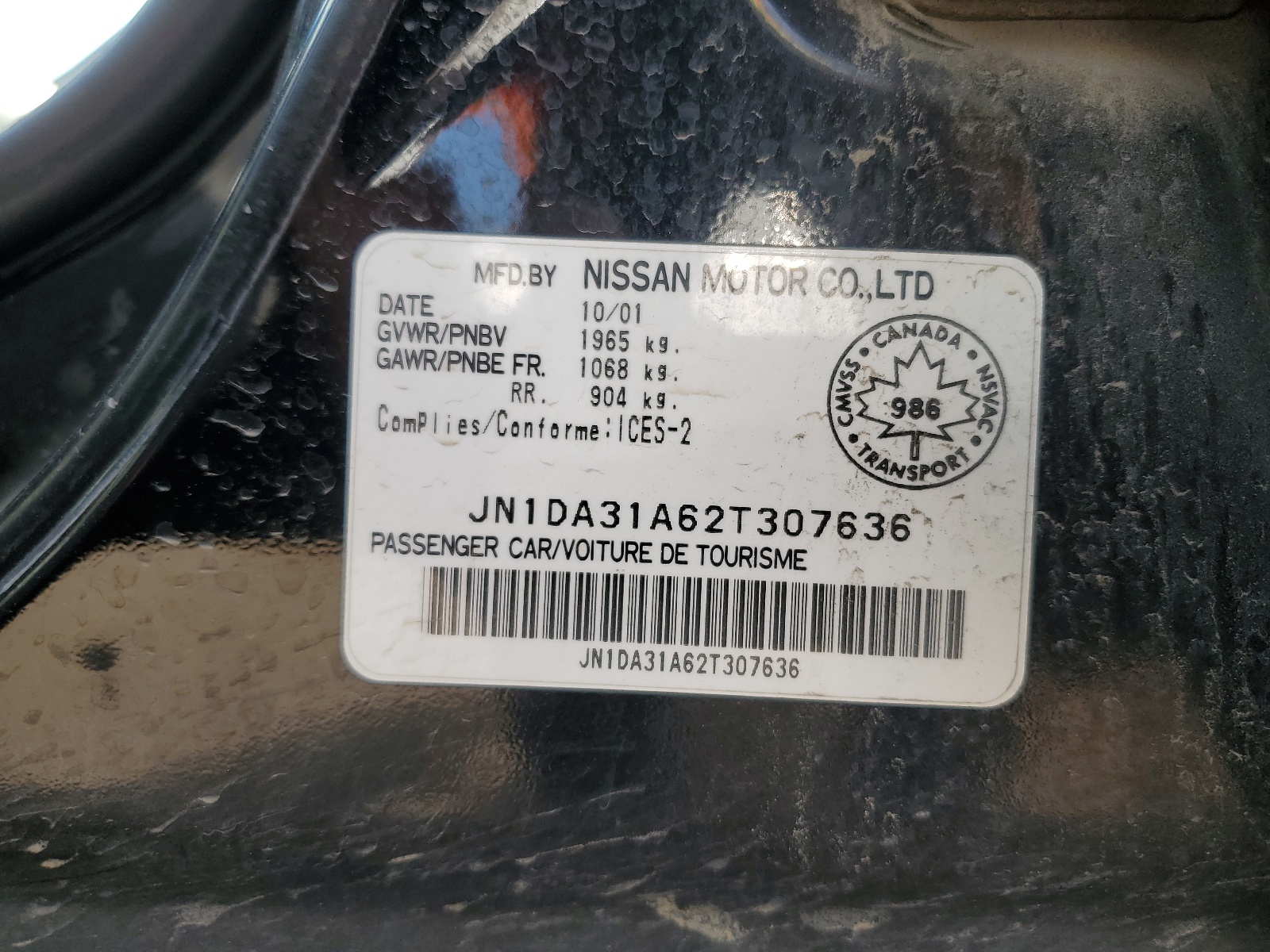 JN1DA31A62T307636 2002 Nissan Maxima Gle