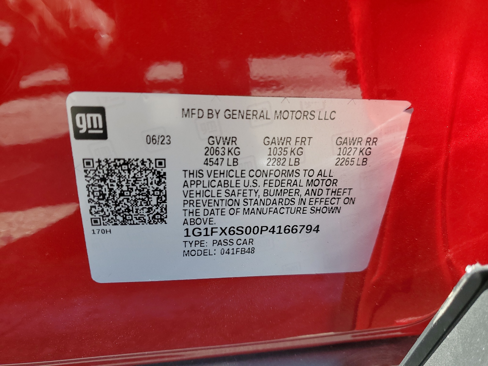 1G1FX6S00P4166794 2023 Chevrolet Bolt Ev 2Lt