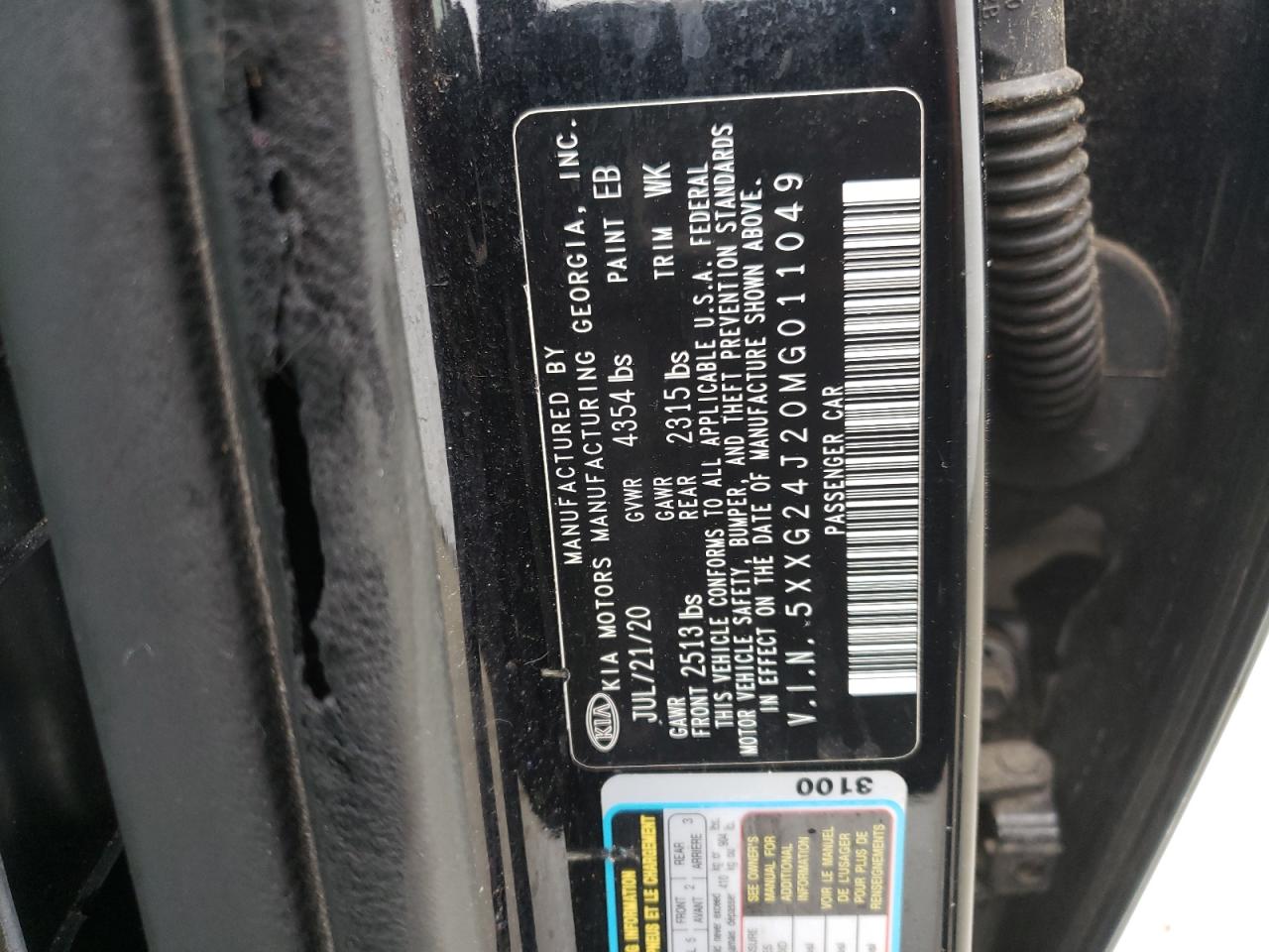 2021 Kia K5 Lx VIN: 5XXG24J20MG011049 Lot: 62498784