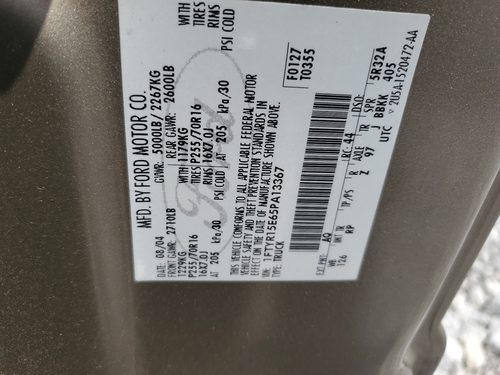 1FTYR15E65PA13367 2005 Ford Ranger Super Cab