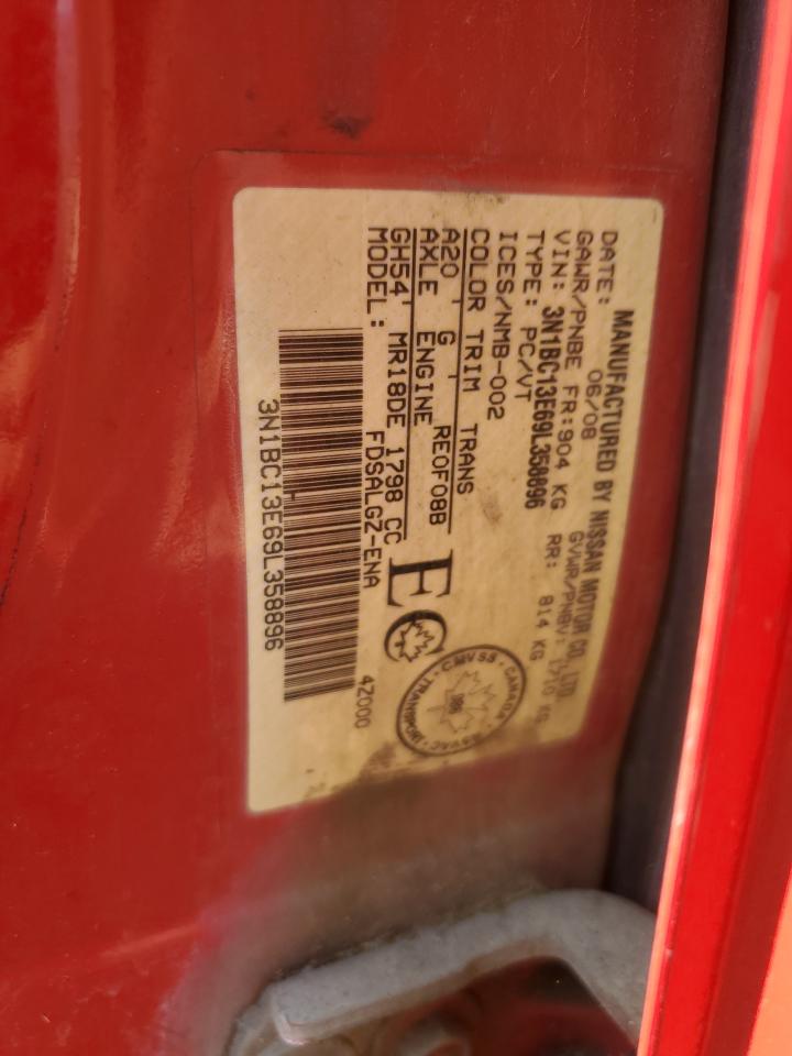 2009 Nissan Versa S VIN: 3N1BC13E69L358896 Lot: 61314724