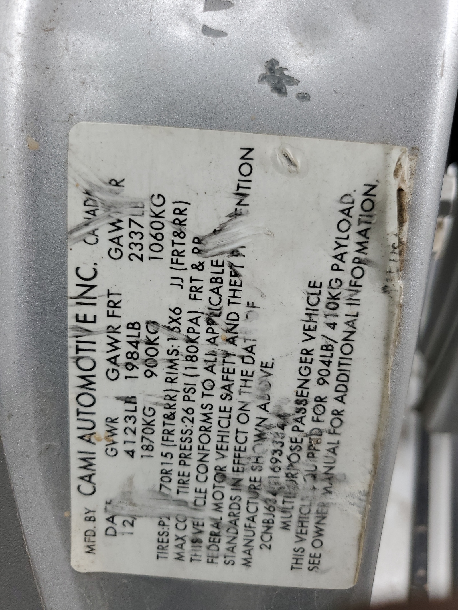 2CNBJ634016933344 2001 Chevrolet Tracker Lt