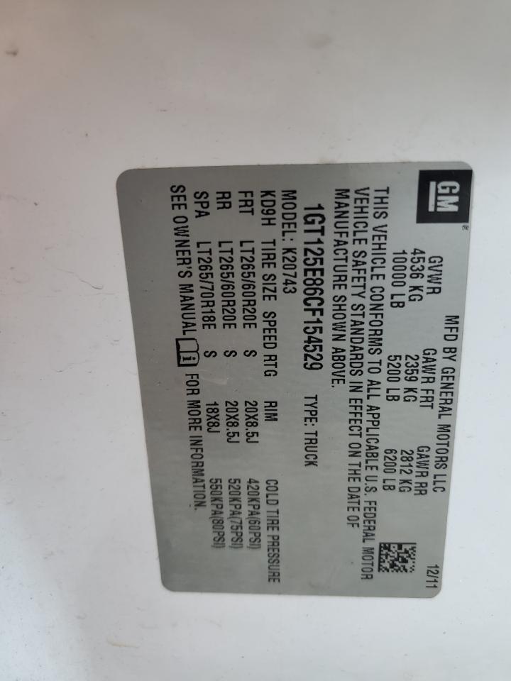 2012 GMC Sierra K2500 Denali VIN: 1GT125E86CF154529 Lot: 64601024